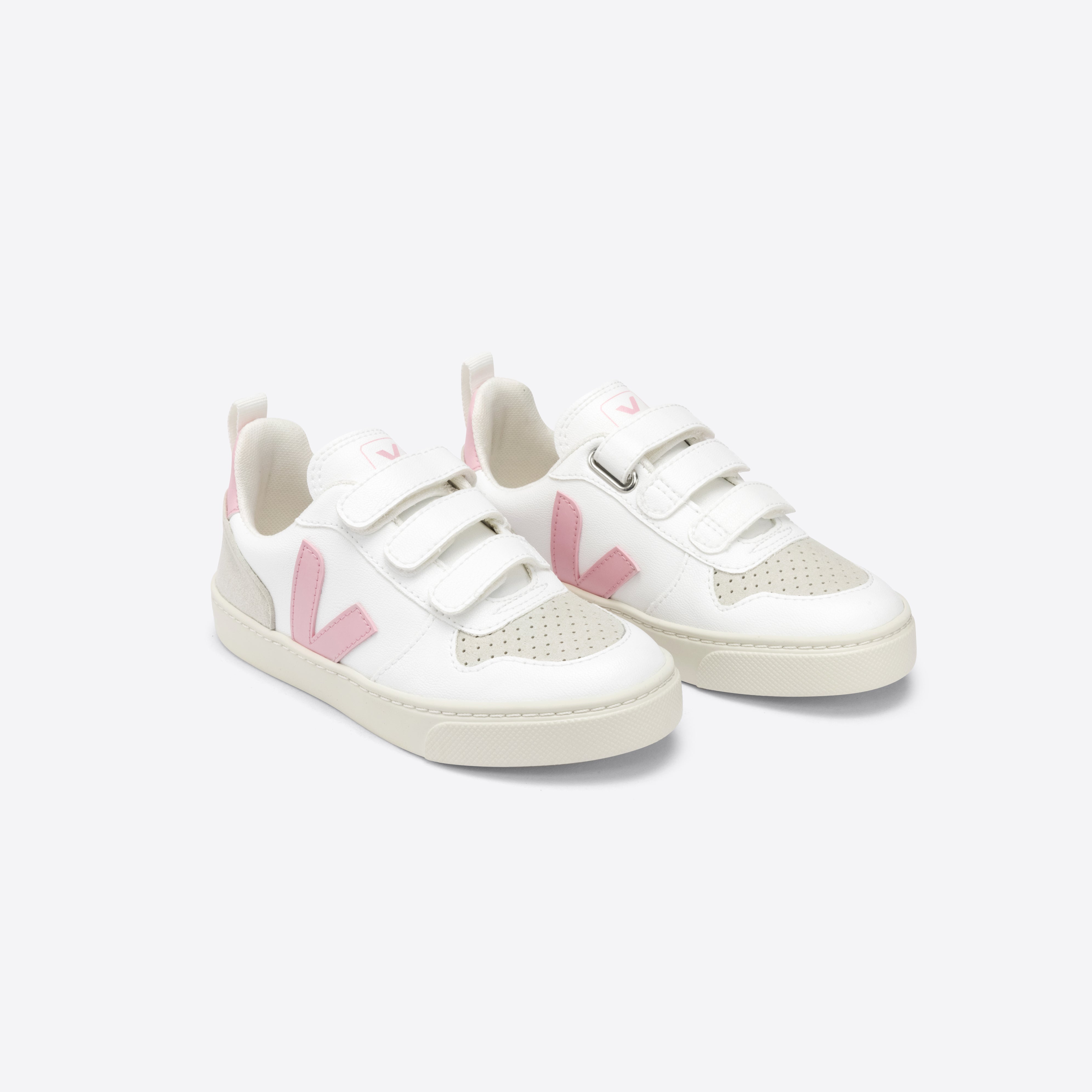 Girls White "SMALL V-10 VELCRO" Shoes