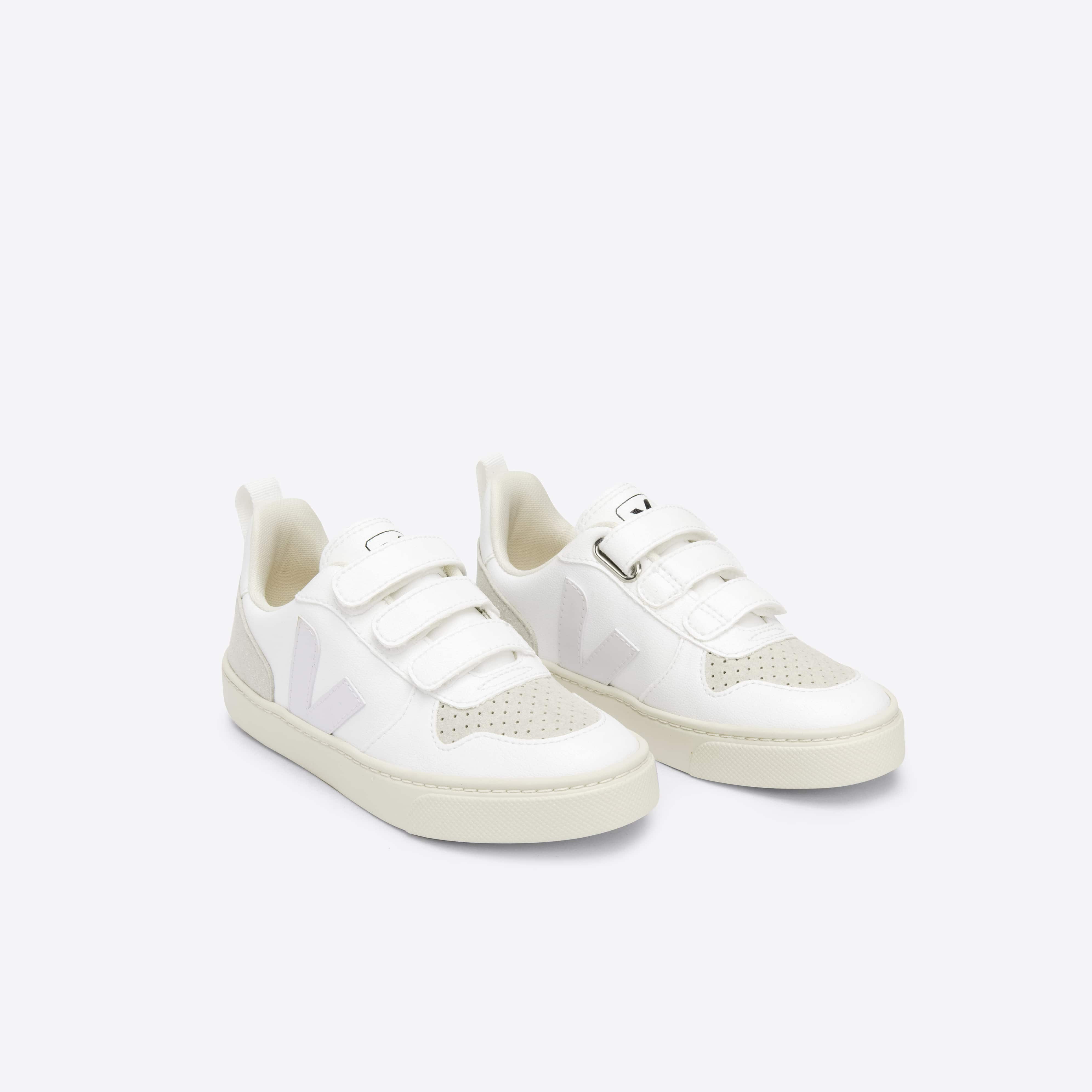 Boys & Girls White "V" Shoes