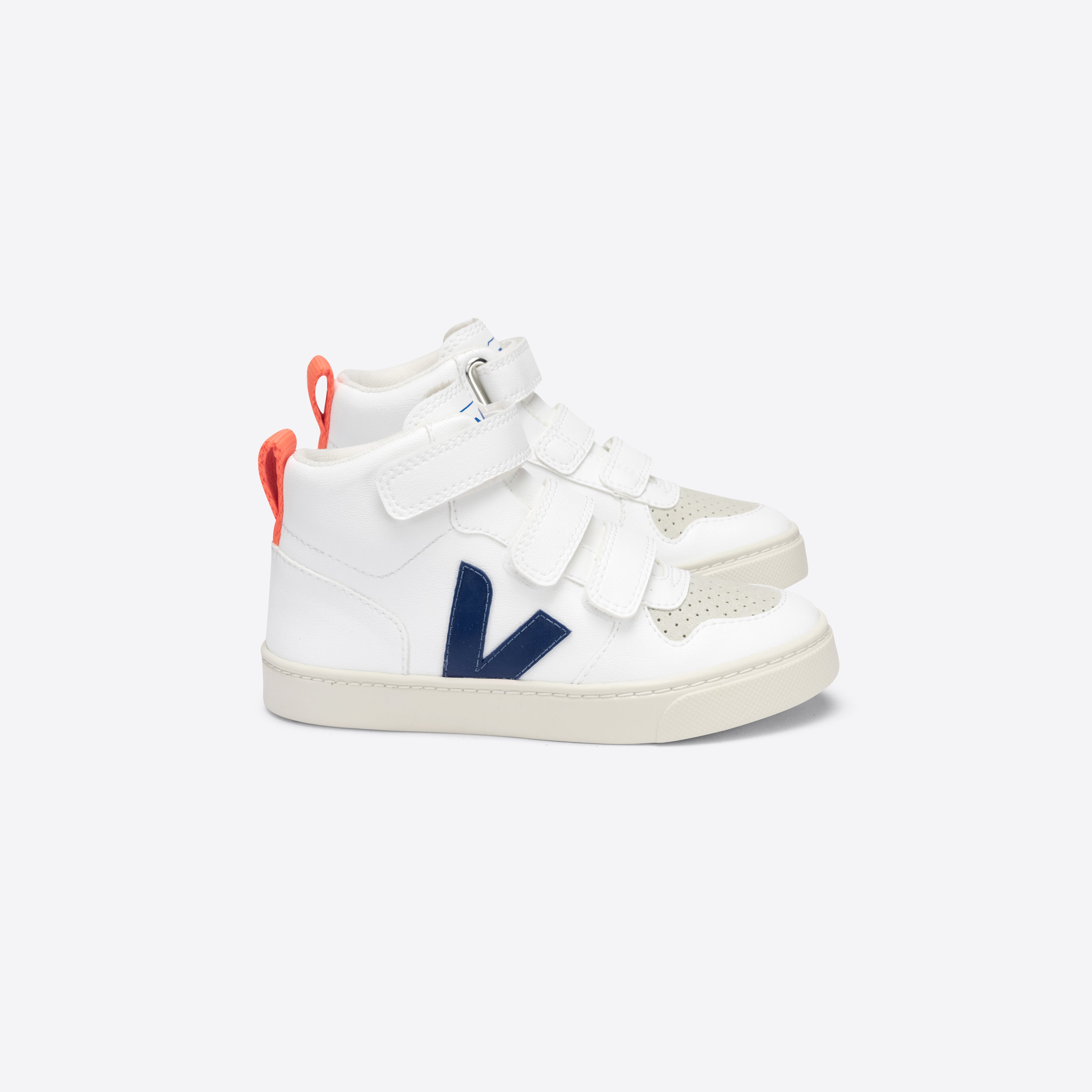 Boys White "SMALL V-10 MID" Shoes