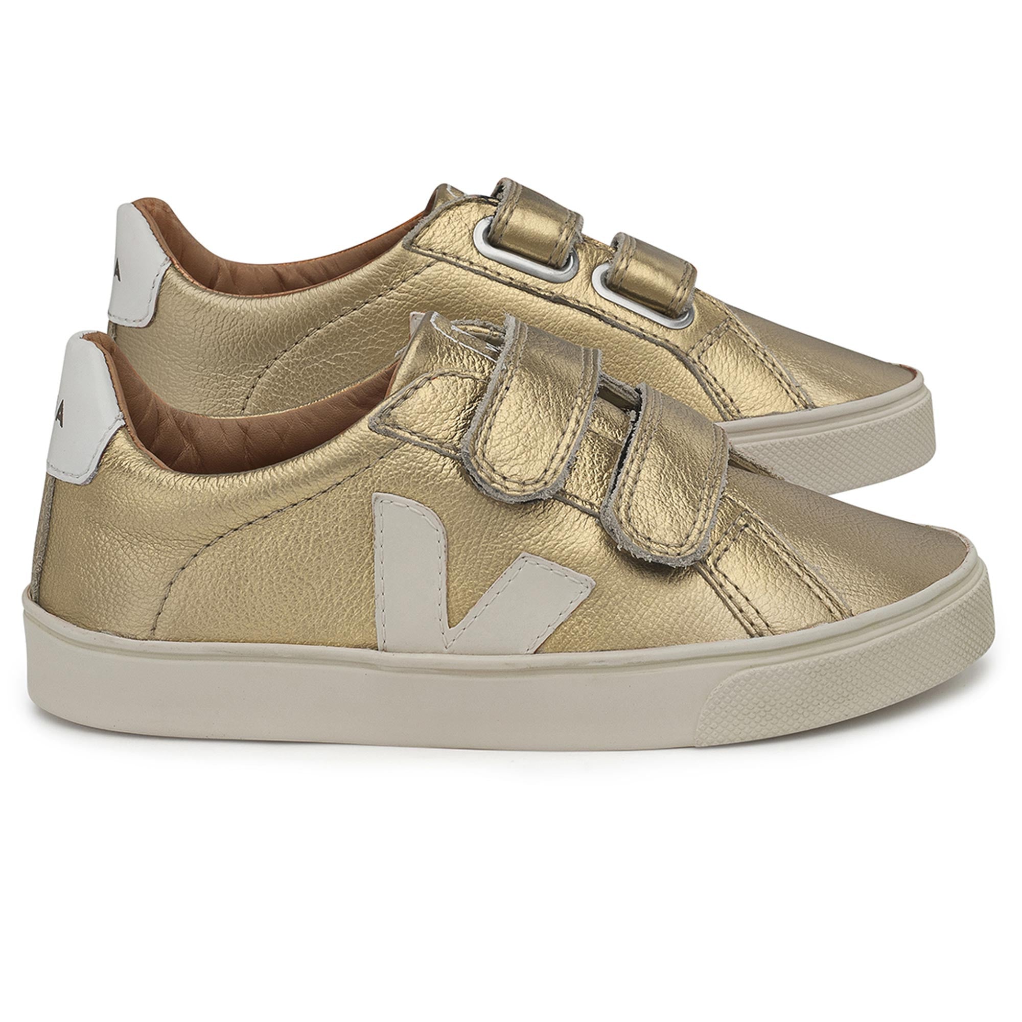 Boys&Girls Gold Leather Velcro Shoes - CÉMAROSE | Children's Fashion Store - 2