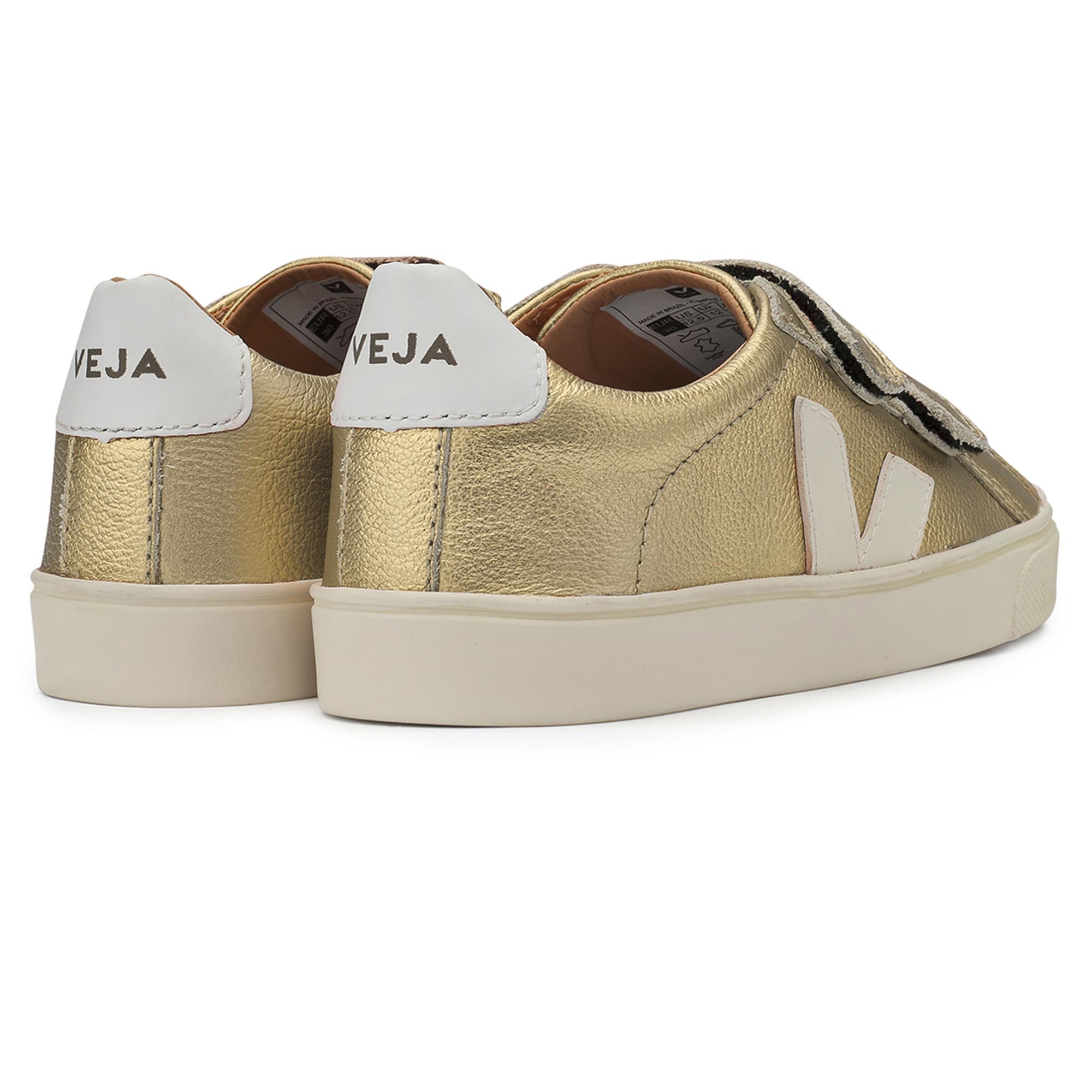 Boys&Girls Gold Leather Velcro Shoes - CÉMAROSE | Children's Fashion Store - 3