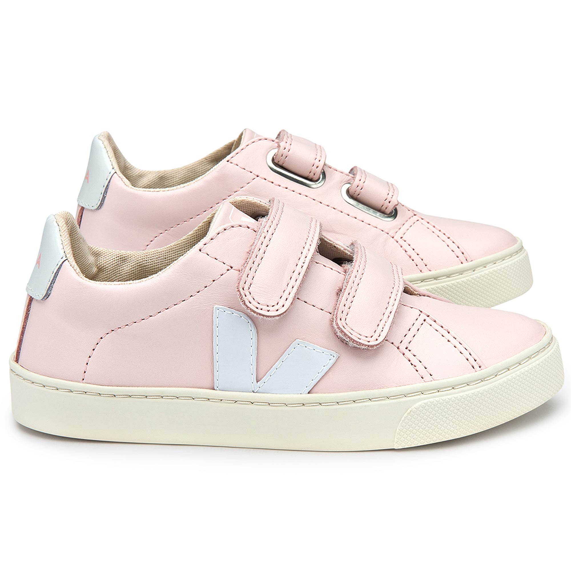 Girls Pink Leather Velcro Shoes - CÉMAROSE | Children's Fashion Store - 2