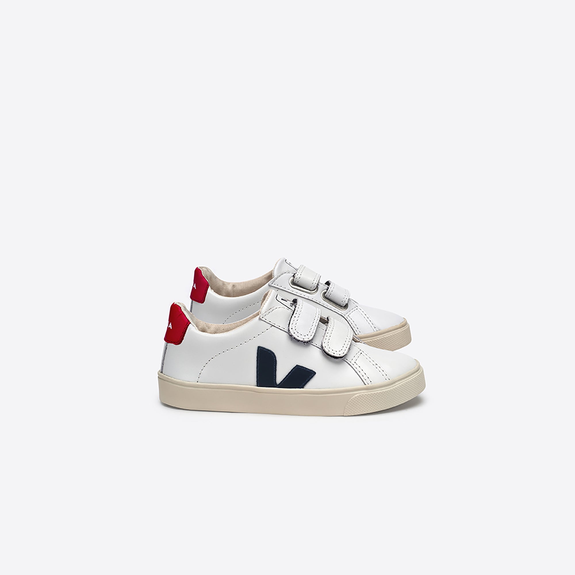 Girls & Boys White & Blue "V" Shoes