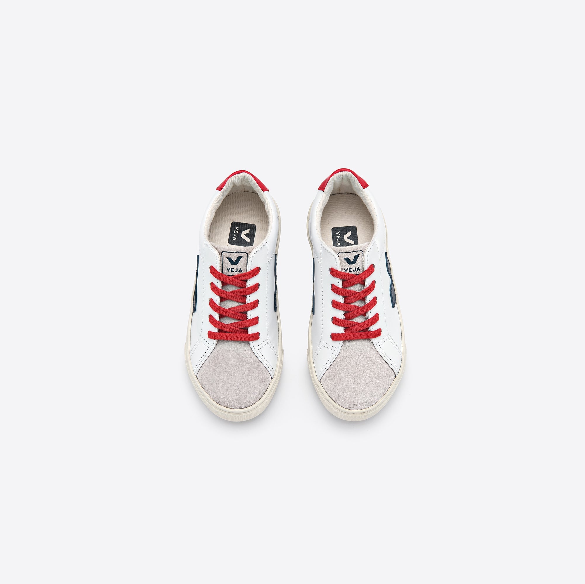 Girls & Boys White & Blue "V" Shoes
