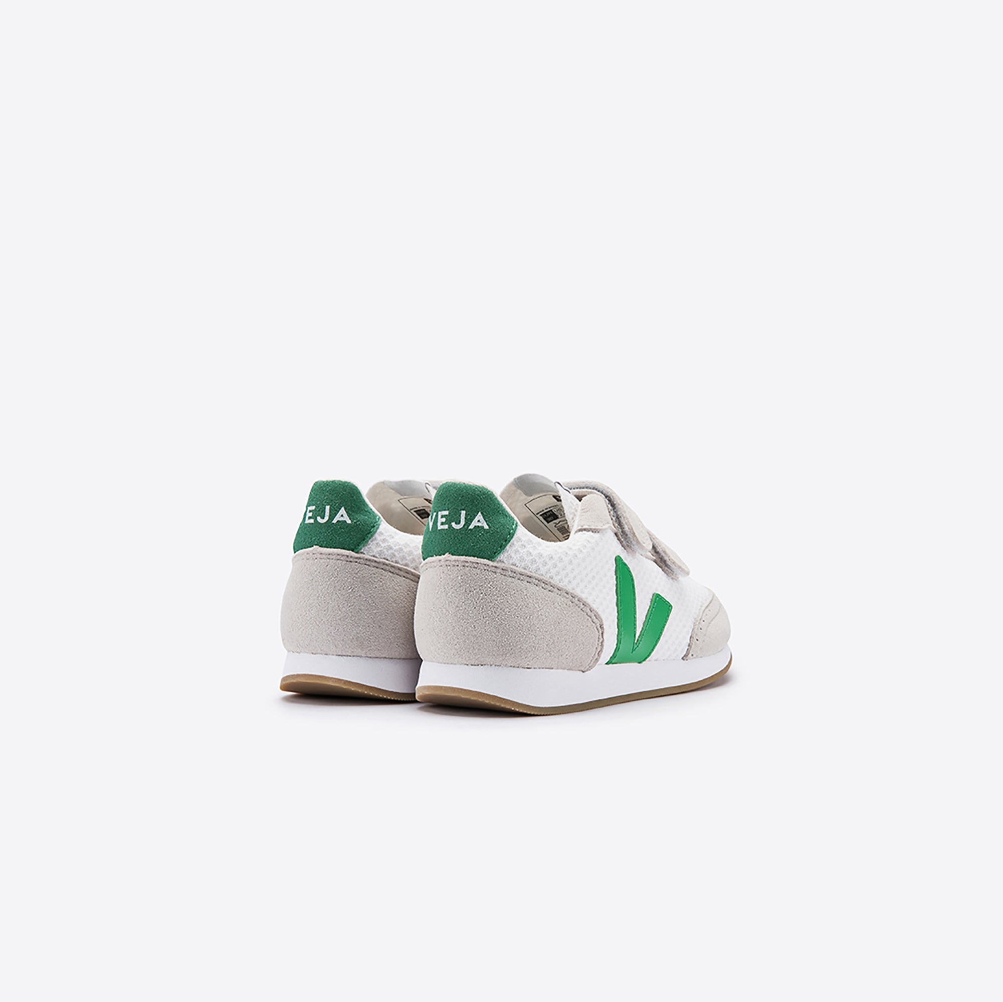 Boys White & Green "V" Shoes