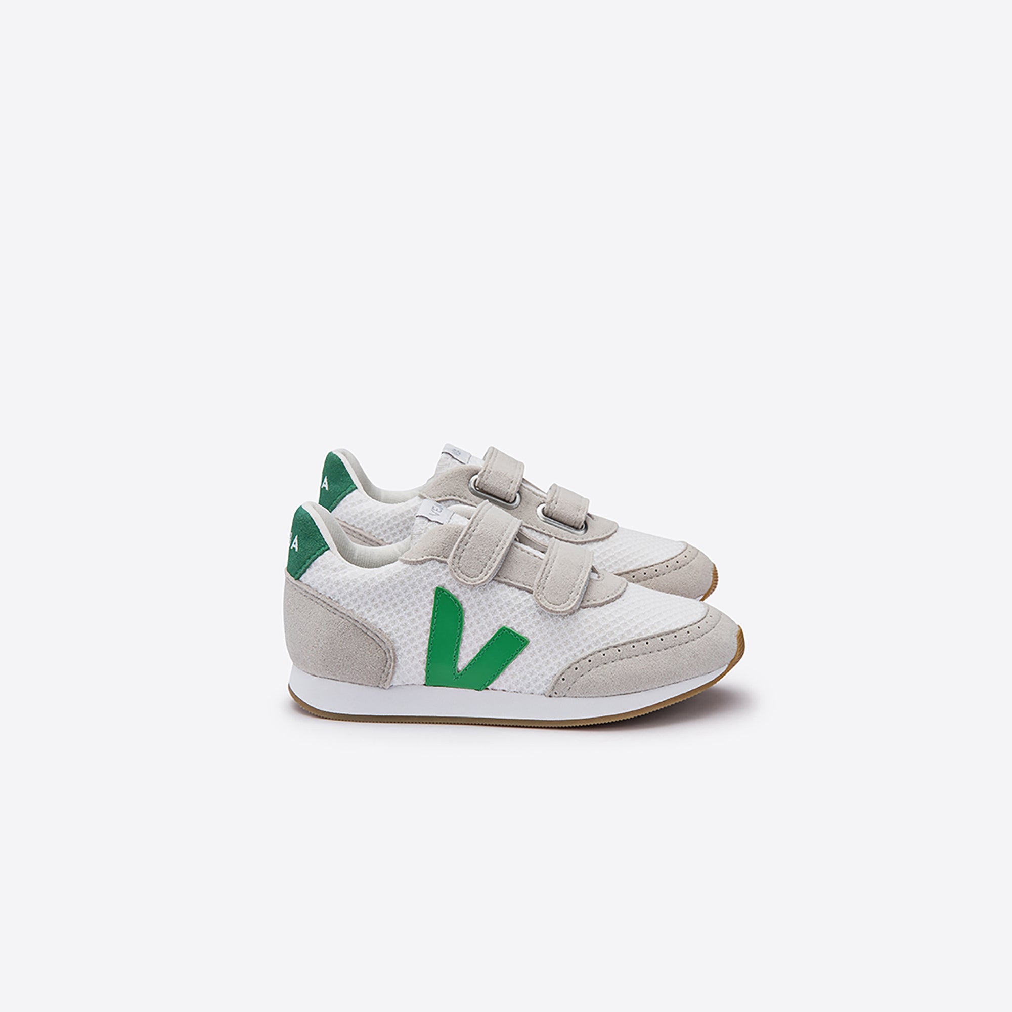 Boys White & Green "V" Shoes