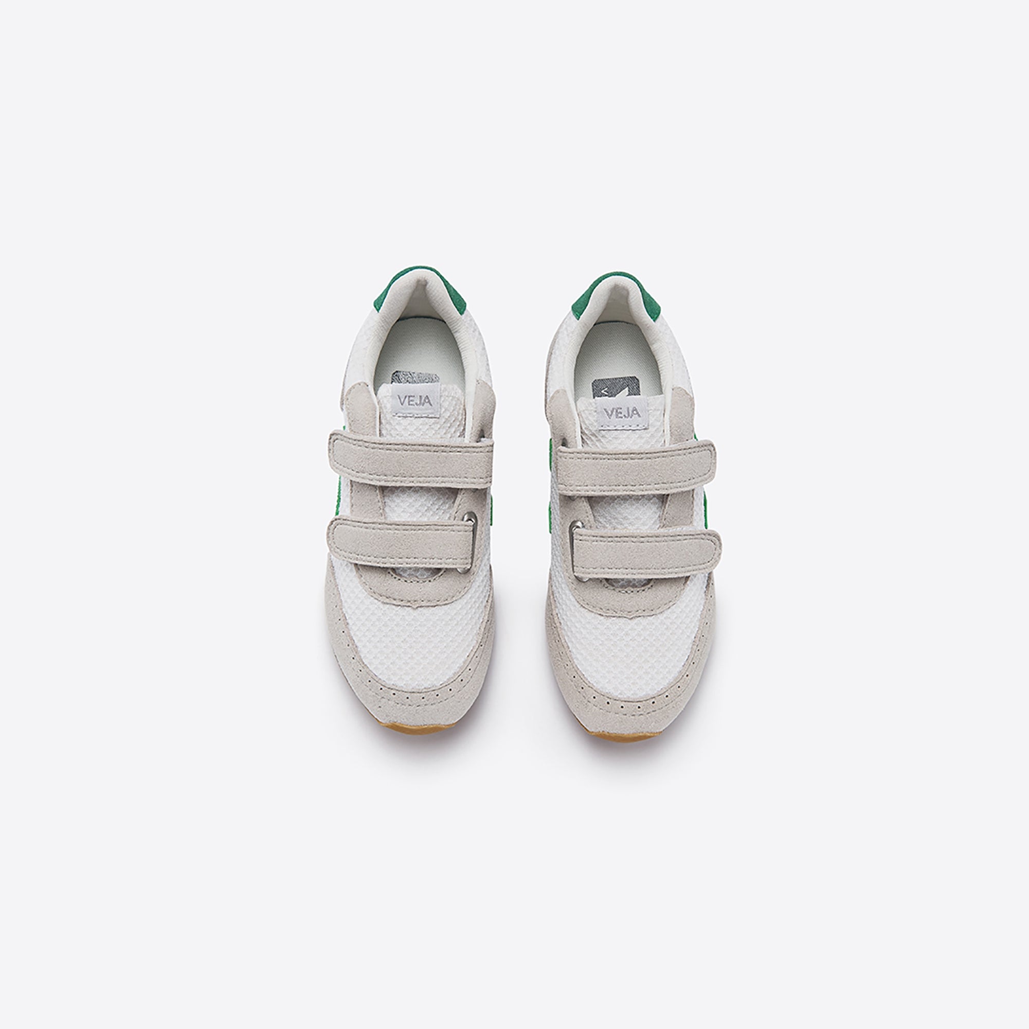 Boys White & Green "V" Shoes