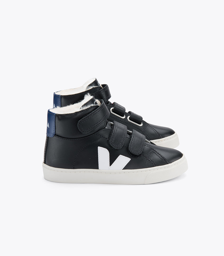 Boys & Girls Black "ESPLAR MID" Leather Shoes