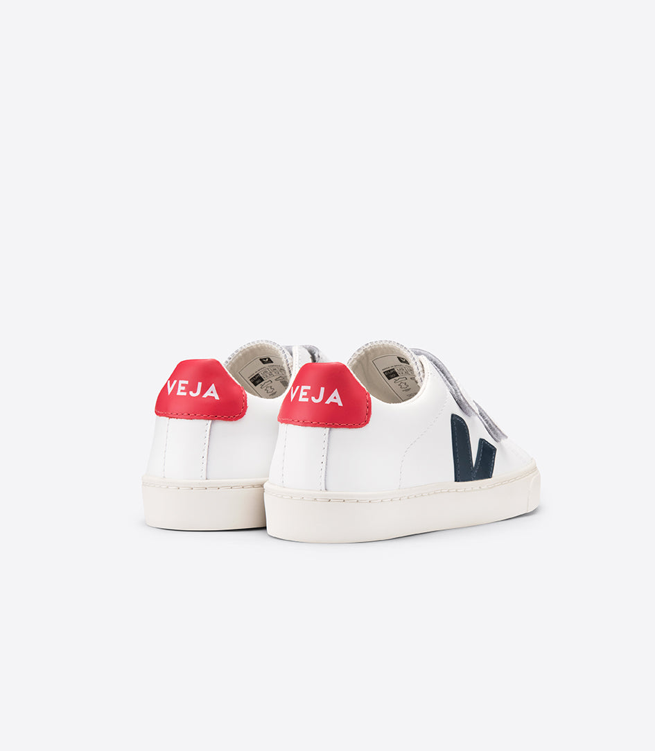 Boys White "Esplar" Velcro Leather Shoes