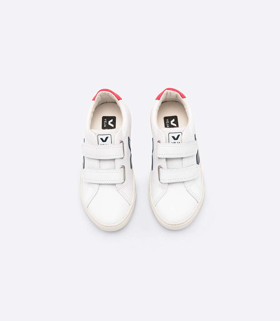 Boys White "Esplar" Velcro Leather Shoes