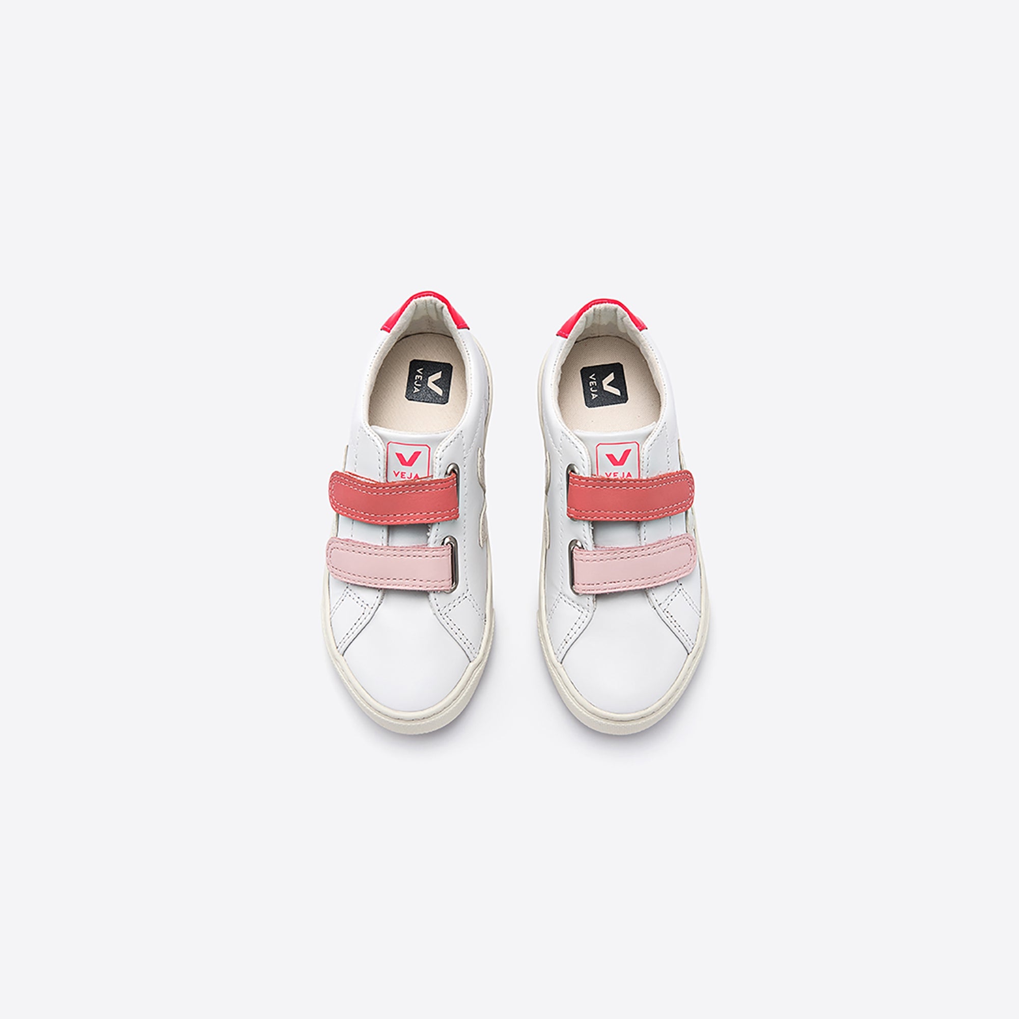 Girls White & Pink "V" Shoes