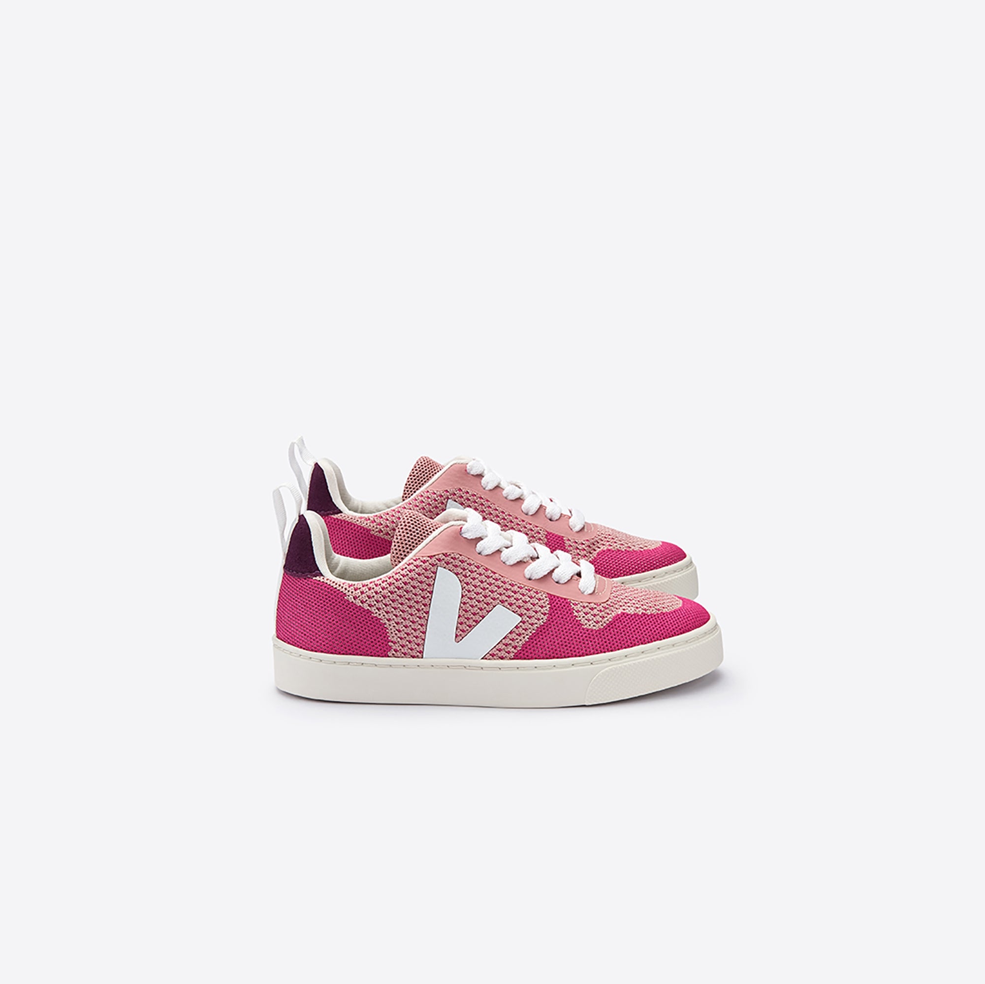 Girls Pink & White "V" Shoes