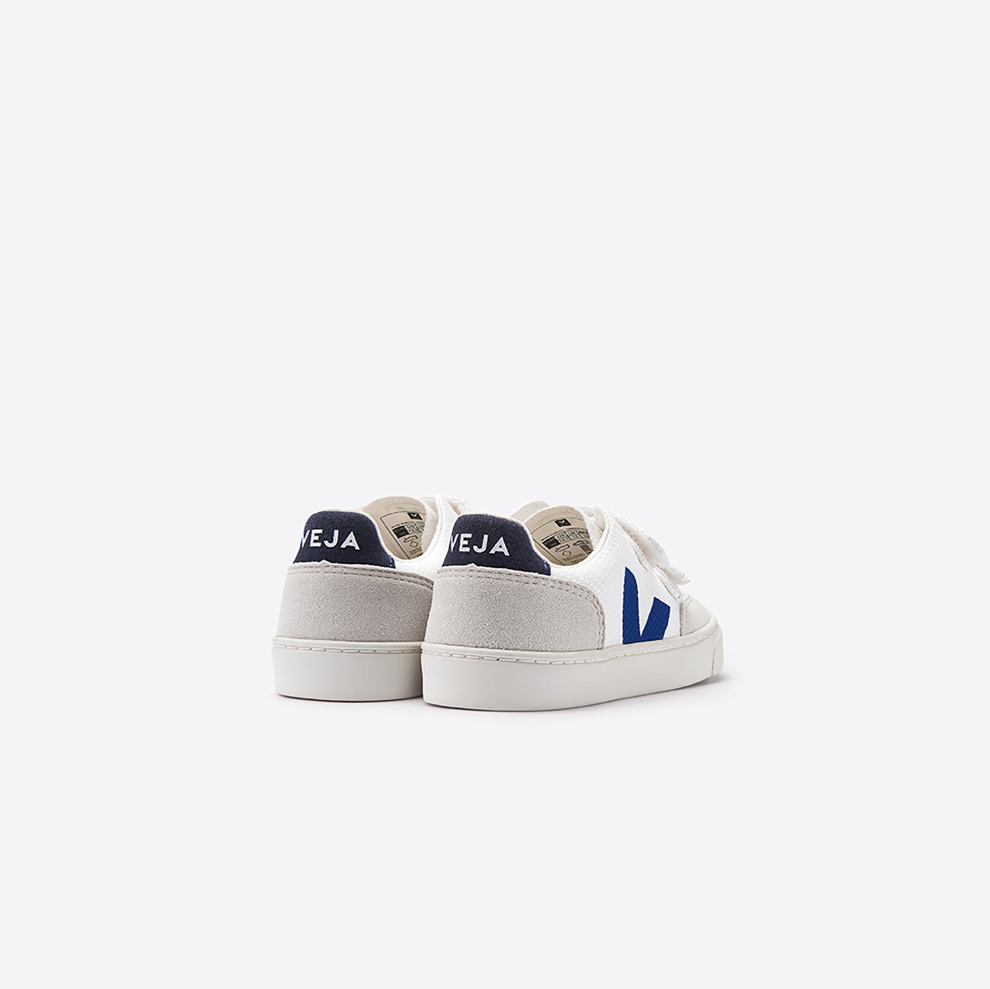 Boys White & Blue "V" Shoes