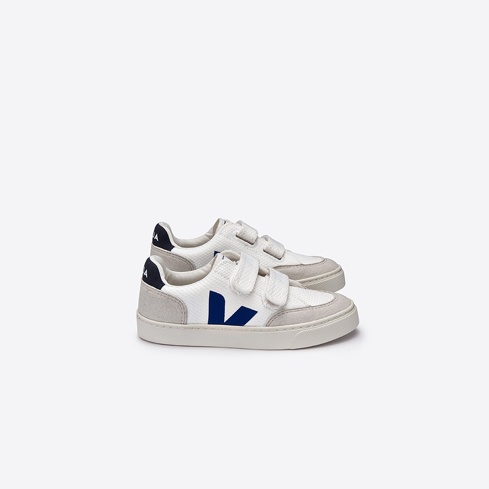 Boys White & Blue "V" Shoes