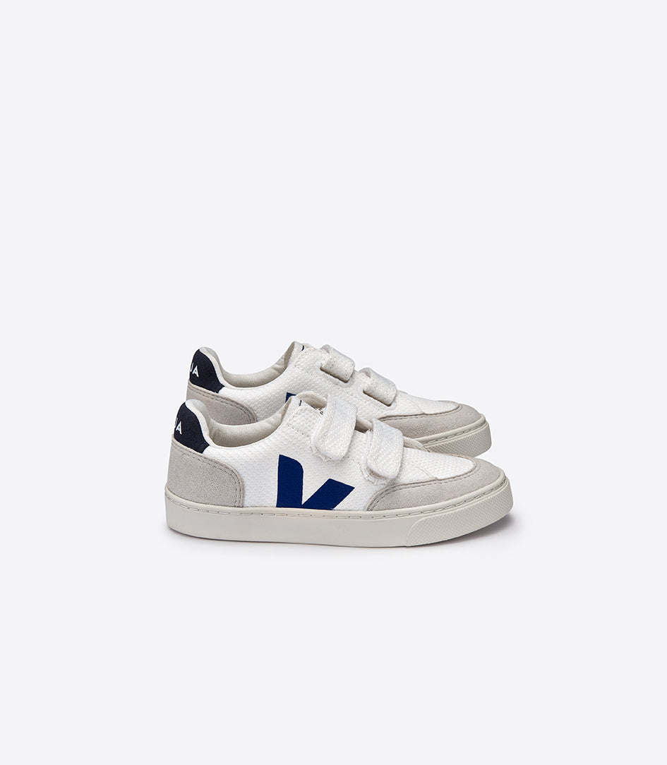 Boys White & Indigo "V" Shoes