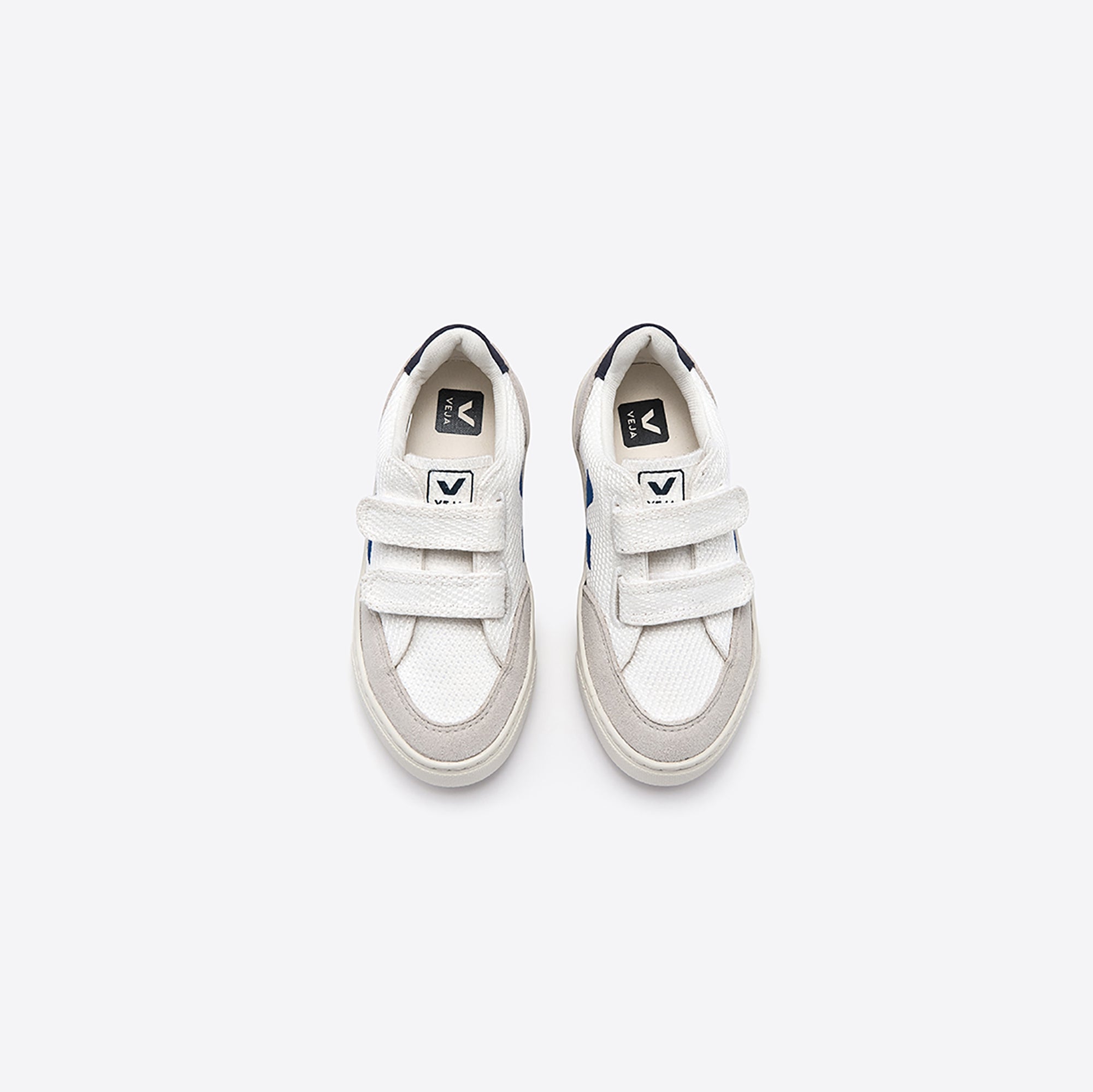 Boys White & Blue "V" Shoes