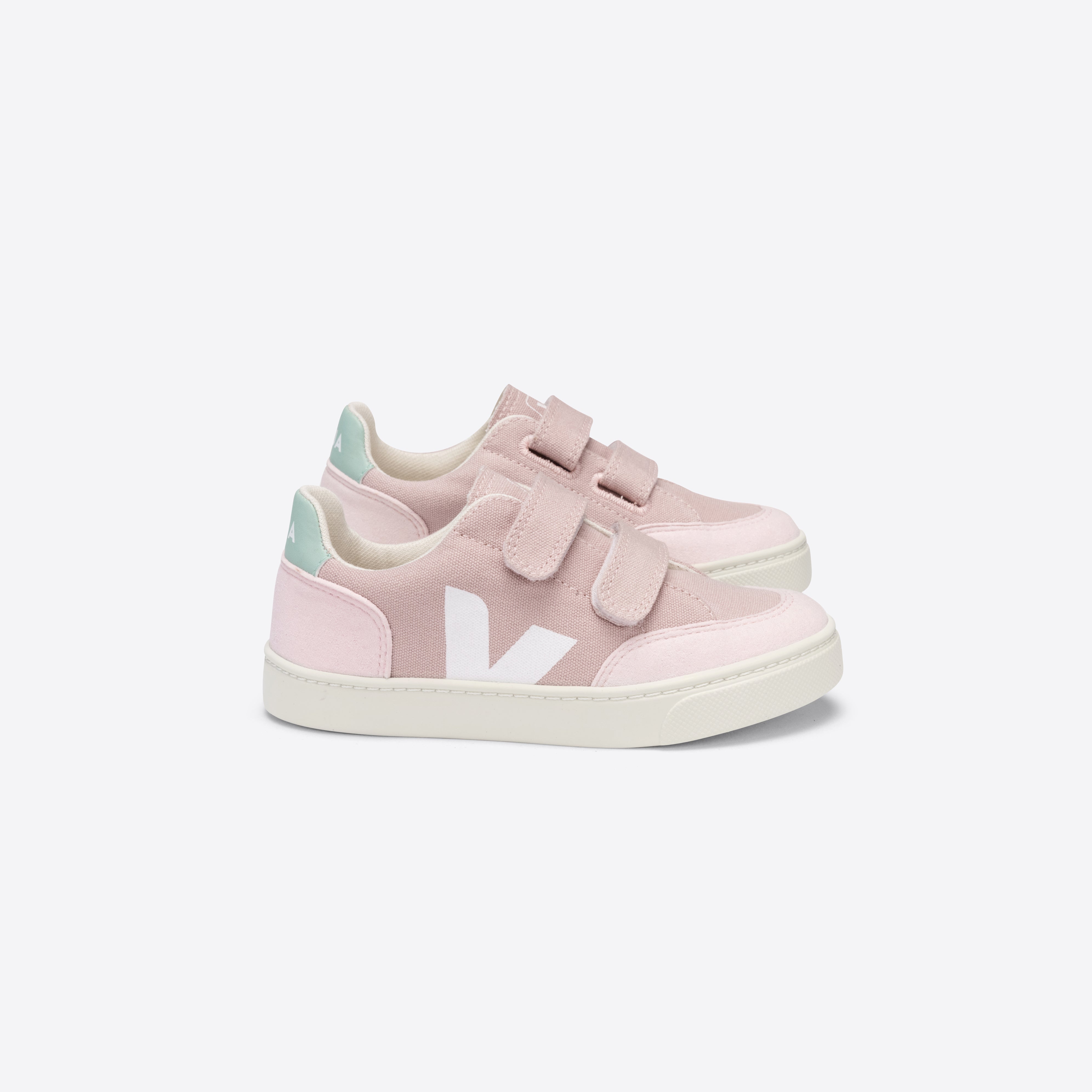Girls Pink "SMALL V-12" Velcro Canvas Shoes