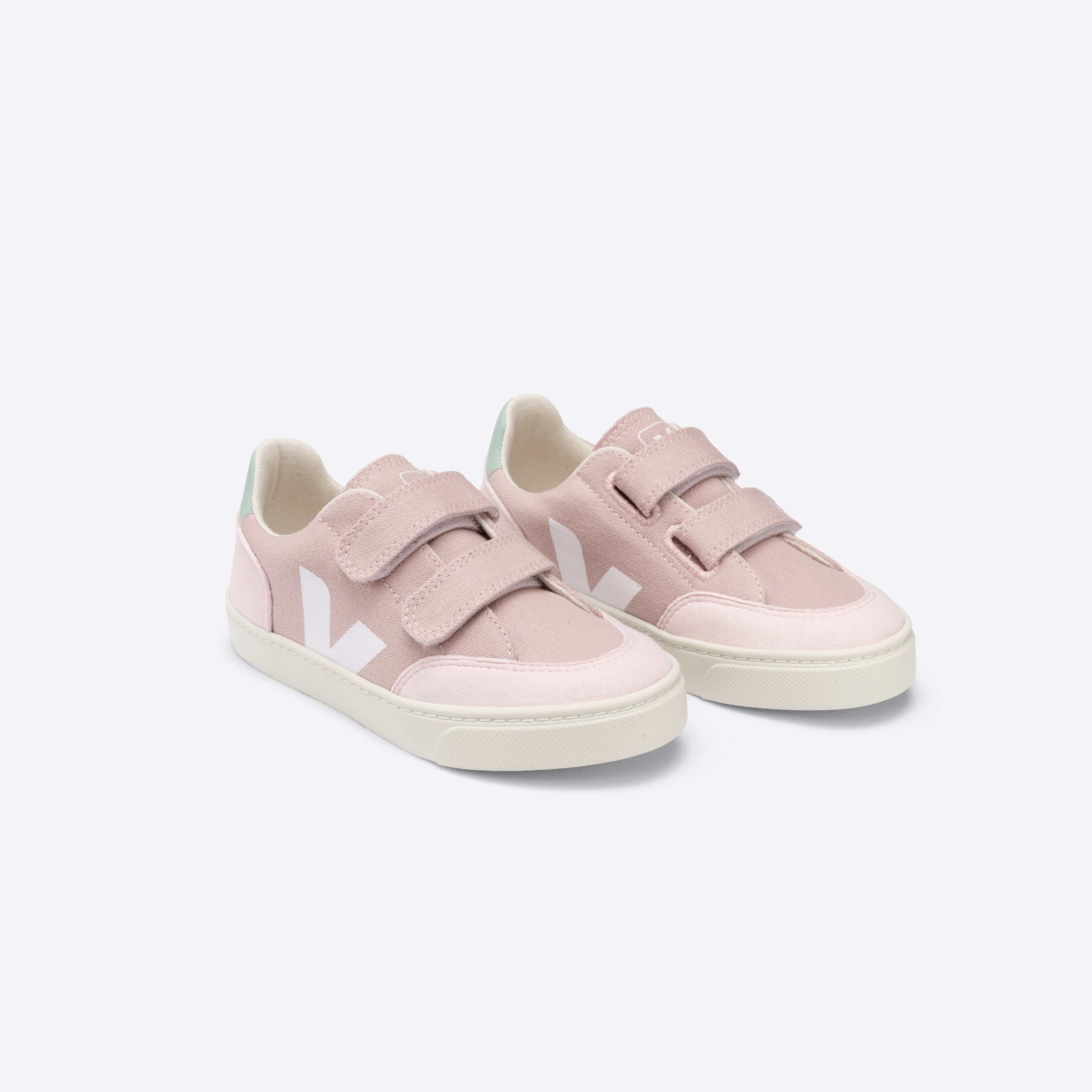 Girls Pink "SMALL V-12" Velcro Canvas Shoes