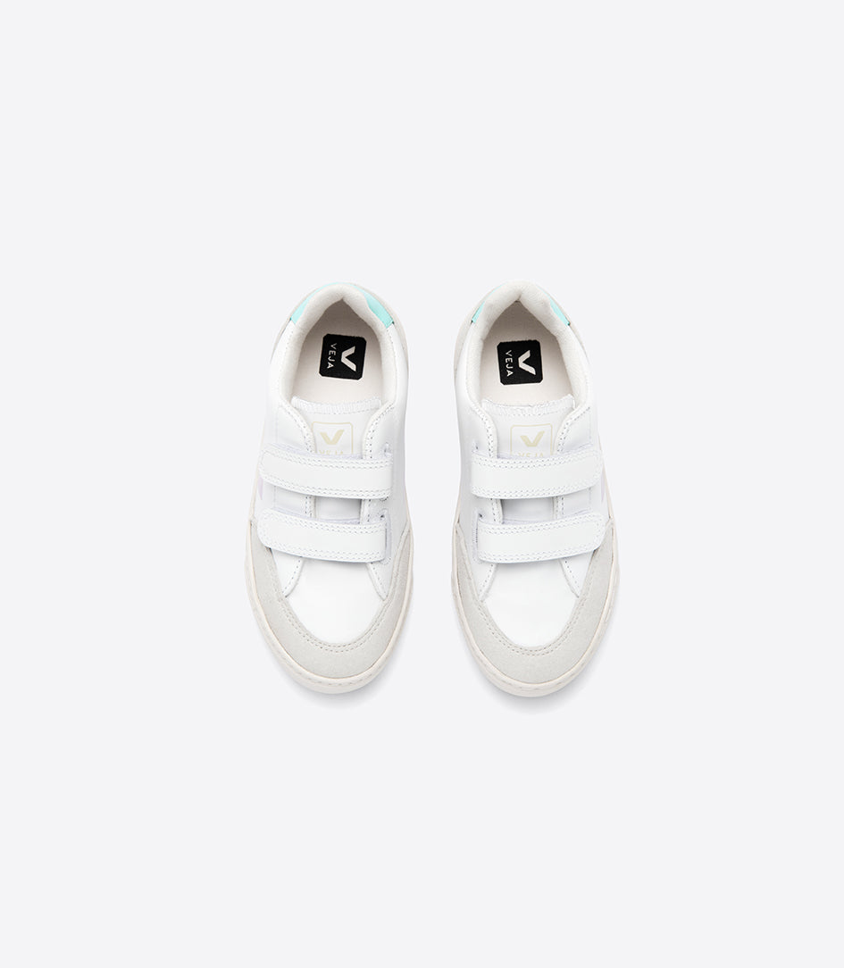 Boys & Girls White "V-12" Velcro Leather Shoes
