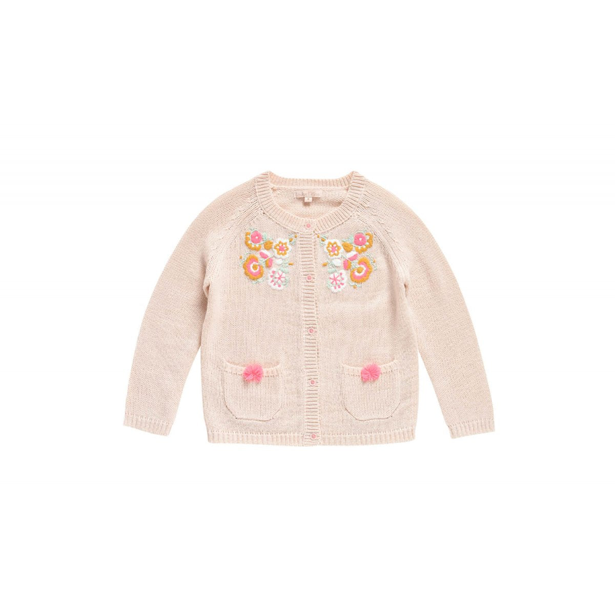 Girls Cream Acrylic Cardigan