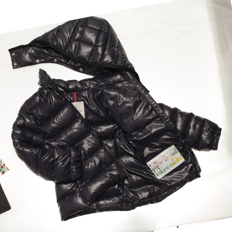 Girls Navy Blue Hooded Padded Down 'Bady' Jacket - CÉMAROSE | Children's Fashion Store - 3