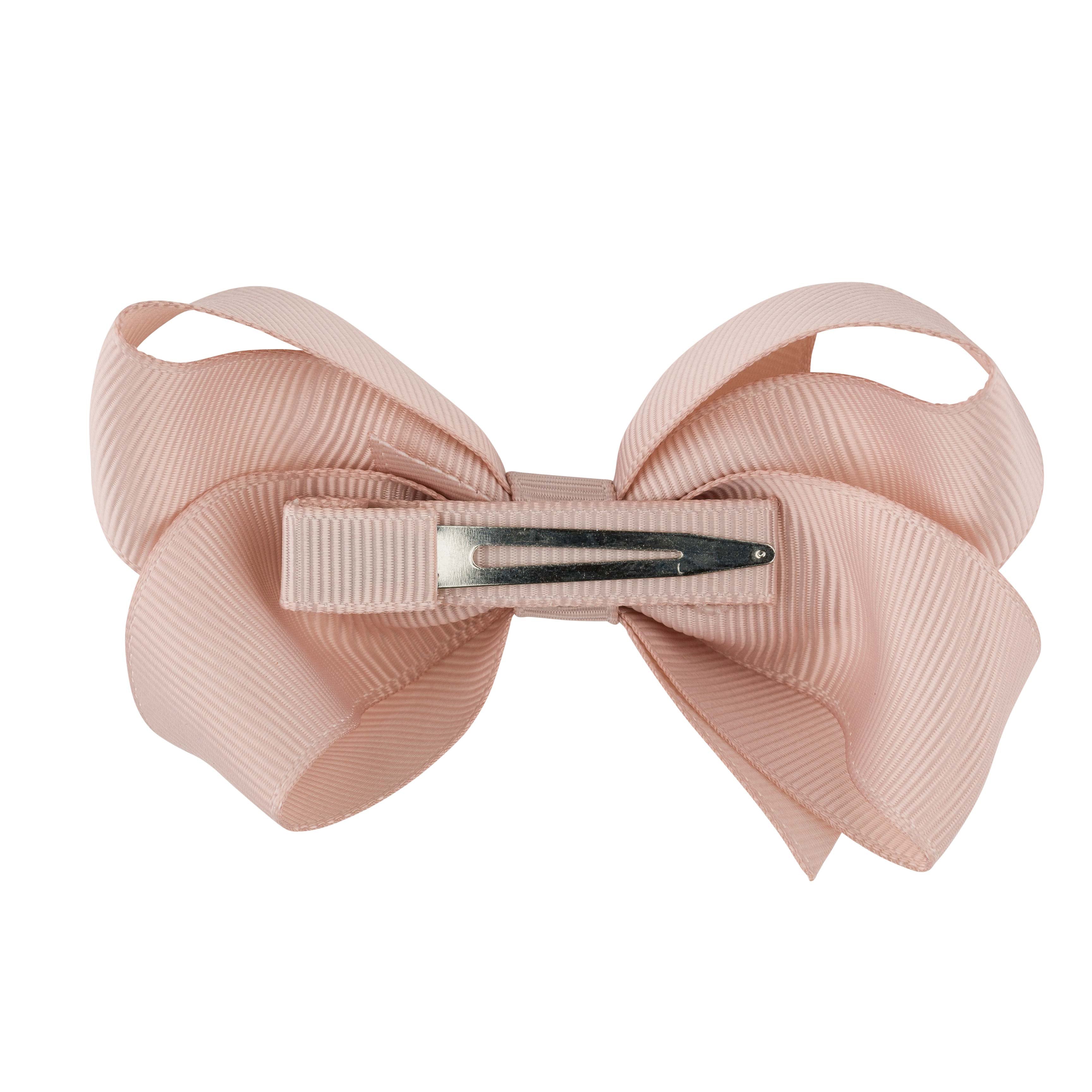 Girls Light Pink Bow Hair Clip - 8cm