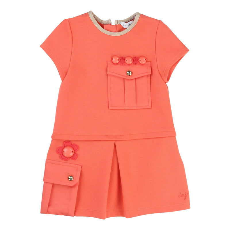 Baby Girls Deep Pink Fleece Dress With Patch Pocket - CÉMAROSE | Children's Fashion Store