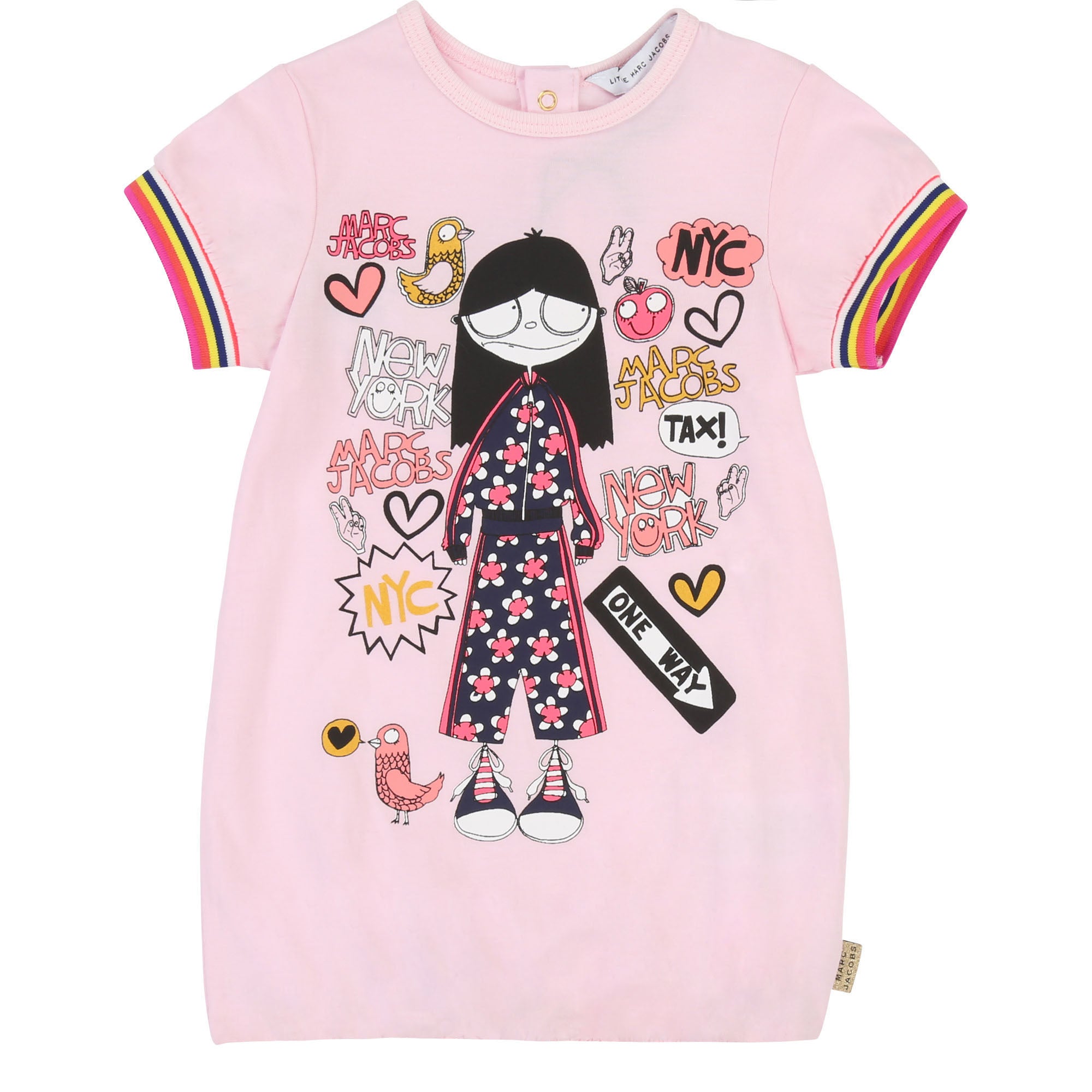 Baby Girls Pink Printed Dress