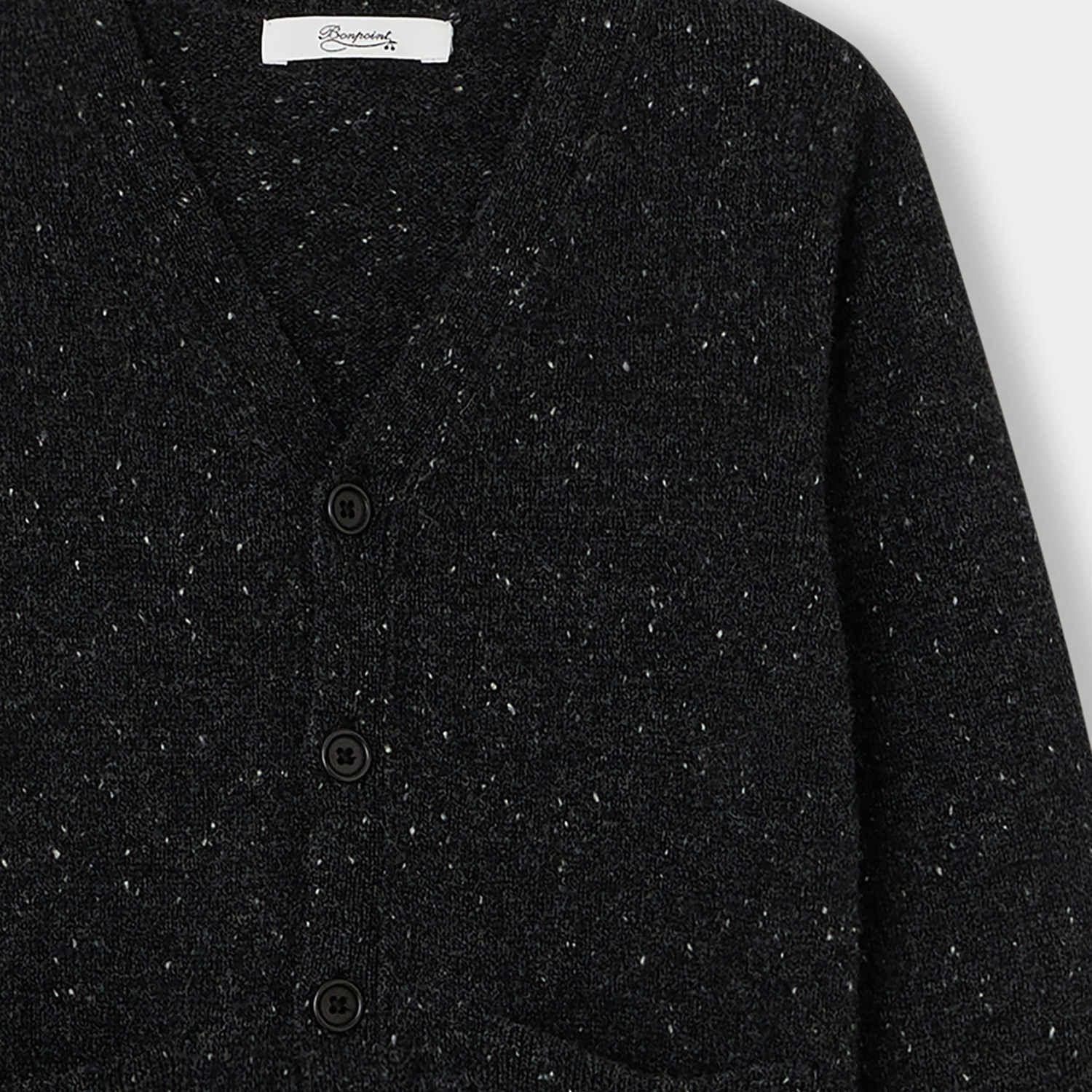 Boys Dark Grey Wool Cardigan