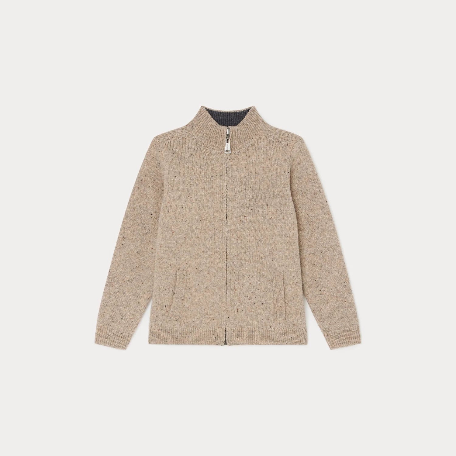 Boys Beige Wool Cardigan
