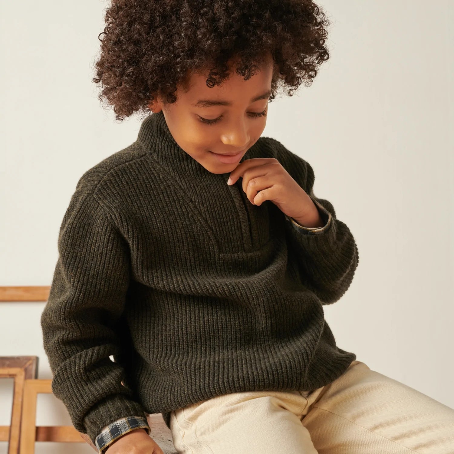 Boys Grey Wool Sweater