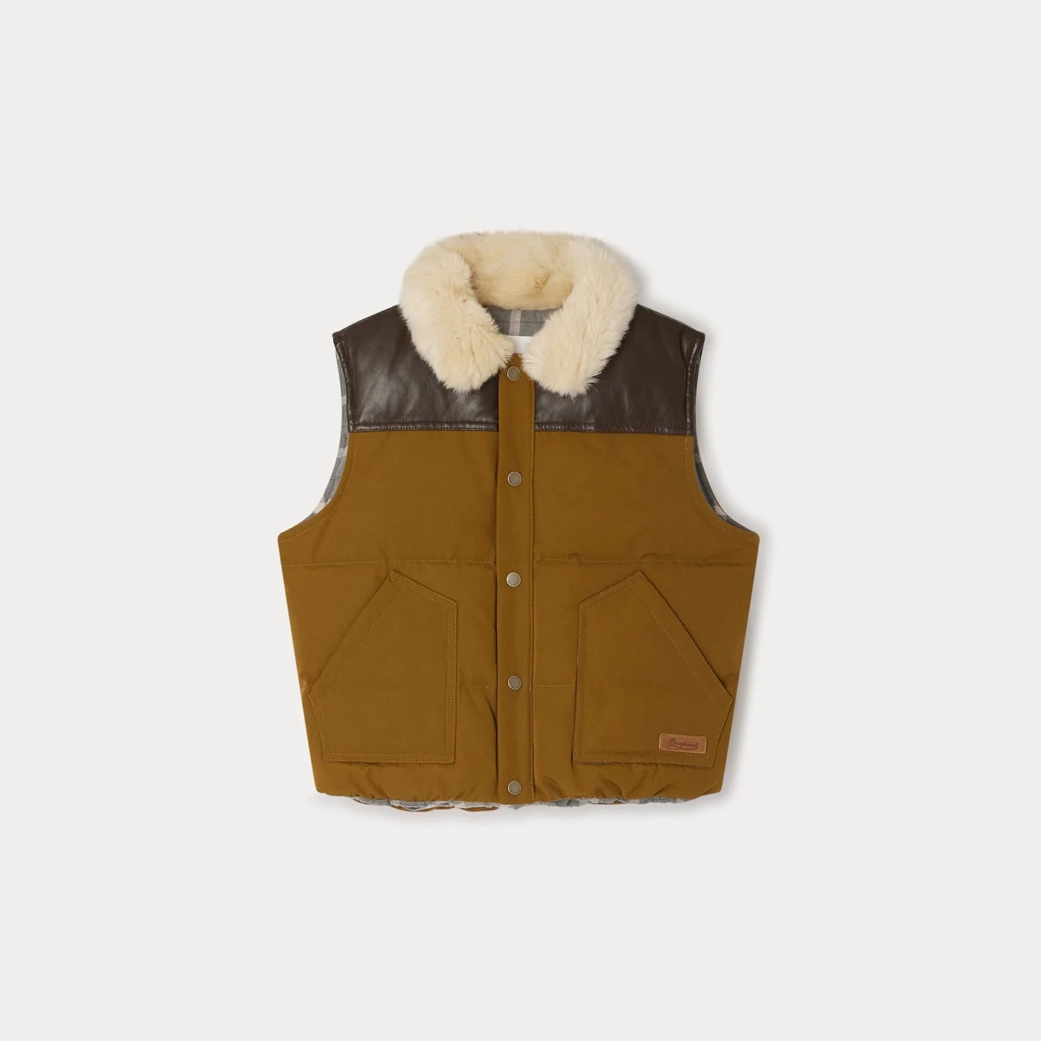 Boys Khaki Padded Down Gilet