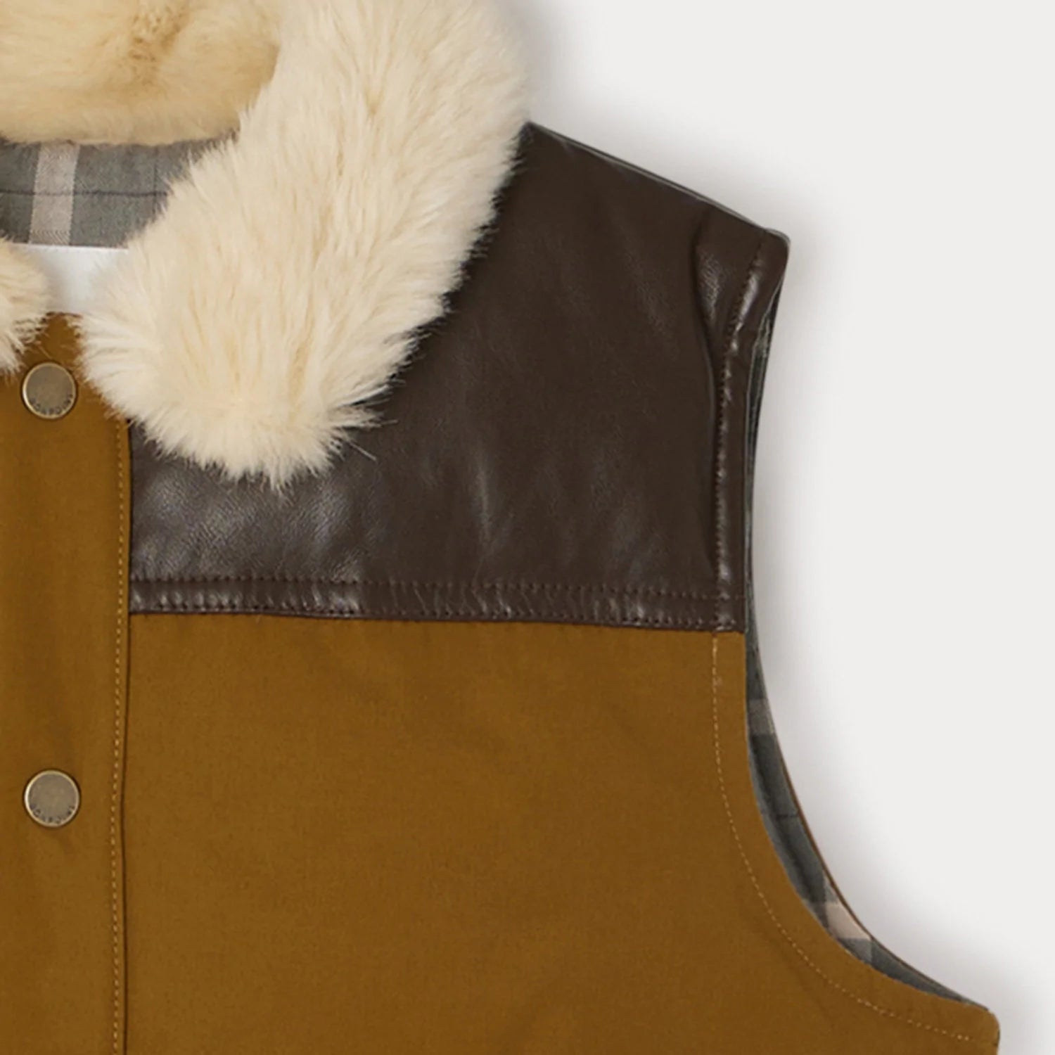Boys Khaki Padded Down Gilet