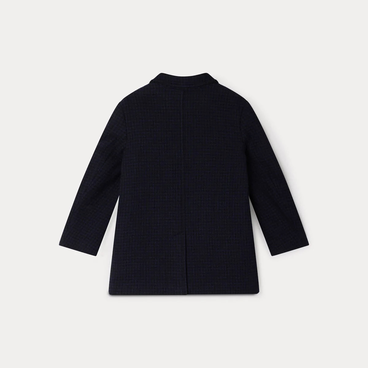 Boys & Girls Navy Check Wool Coat