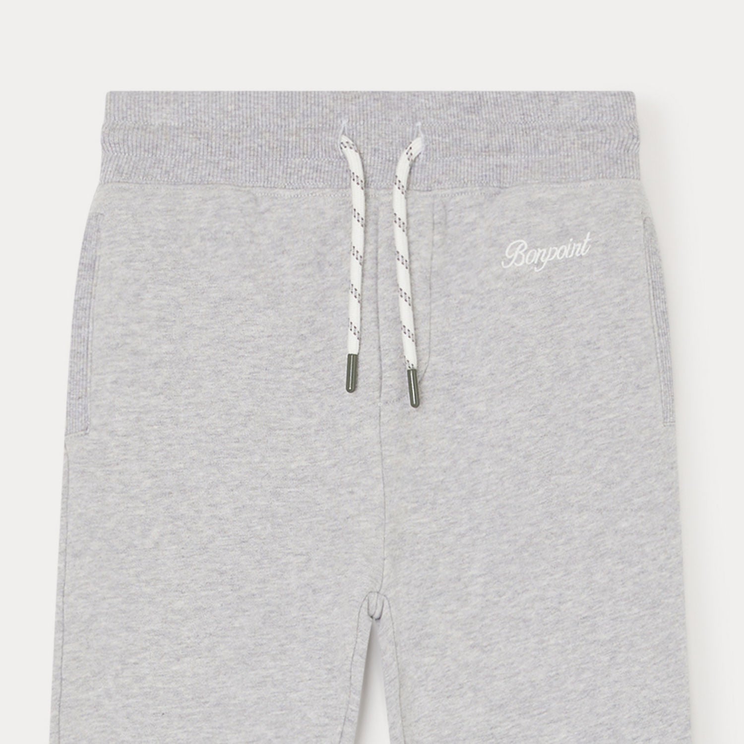 Boys Grey Logo Cotton Trousers