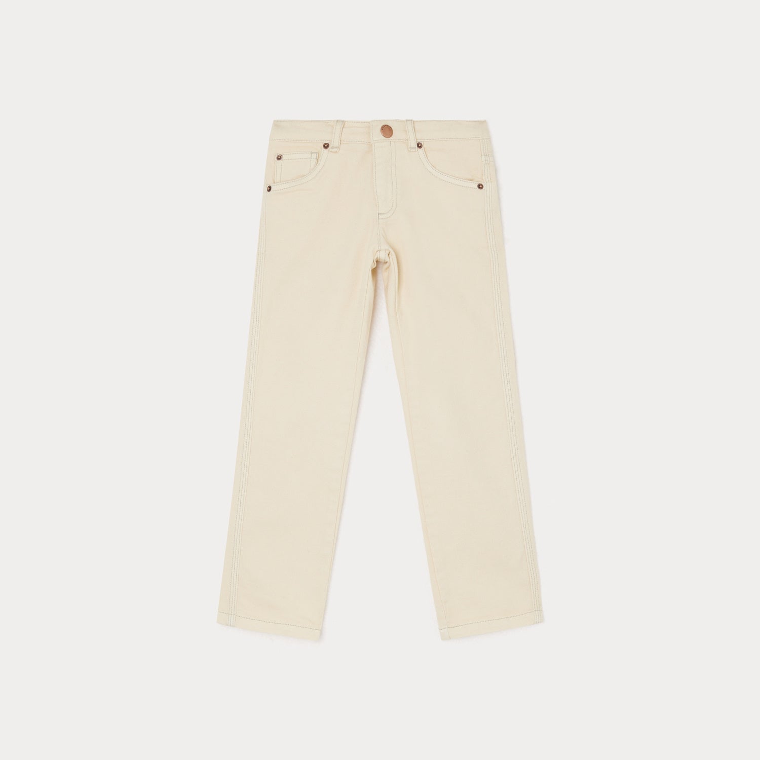 Boys White Cotton Trousers
