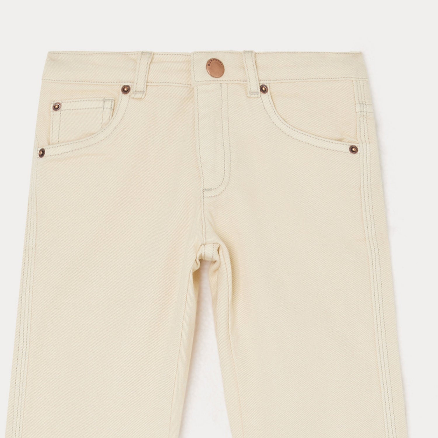 Boys White Cotton Trousers