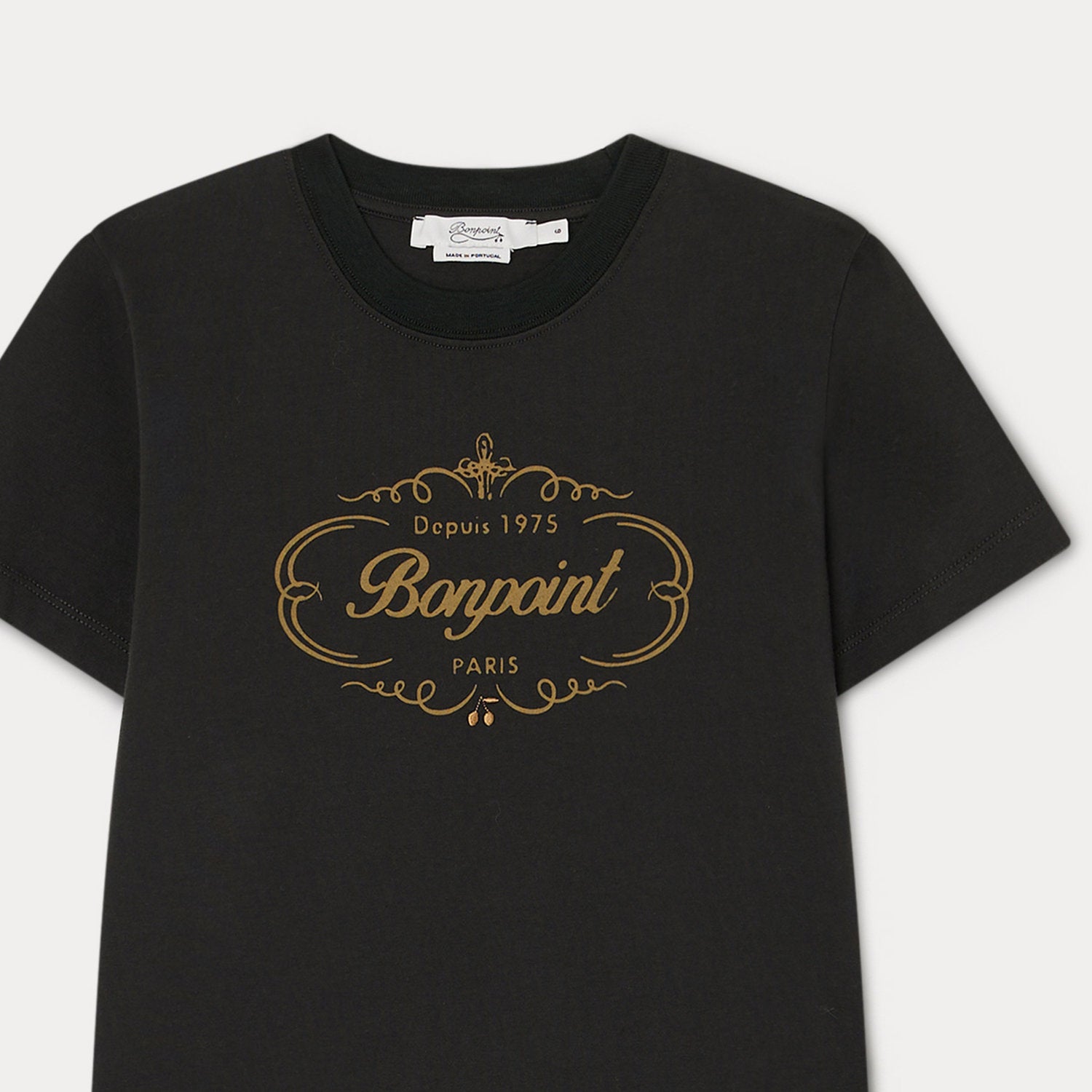 Boys Black Logo Cotton T-Shirt