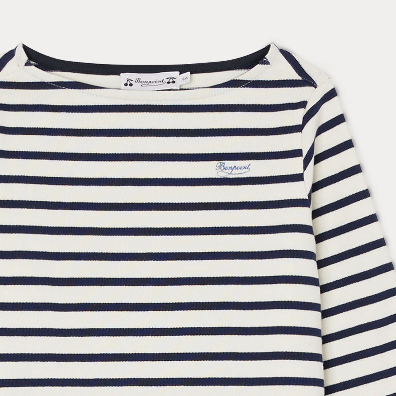 Boys Navy Stripes Cotton T-Shirt