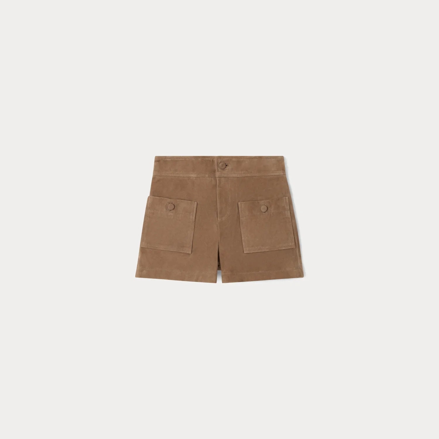 Girls Brown Goat Skin Shorts