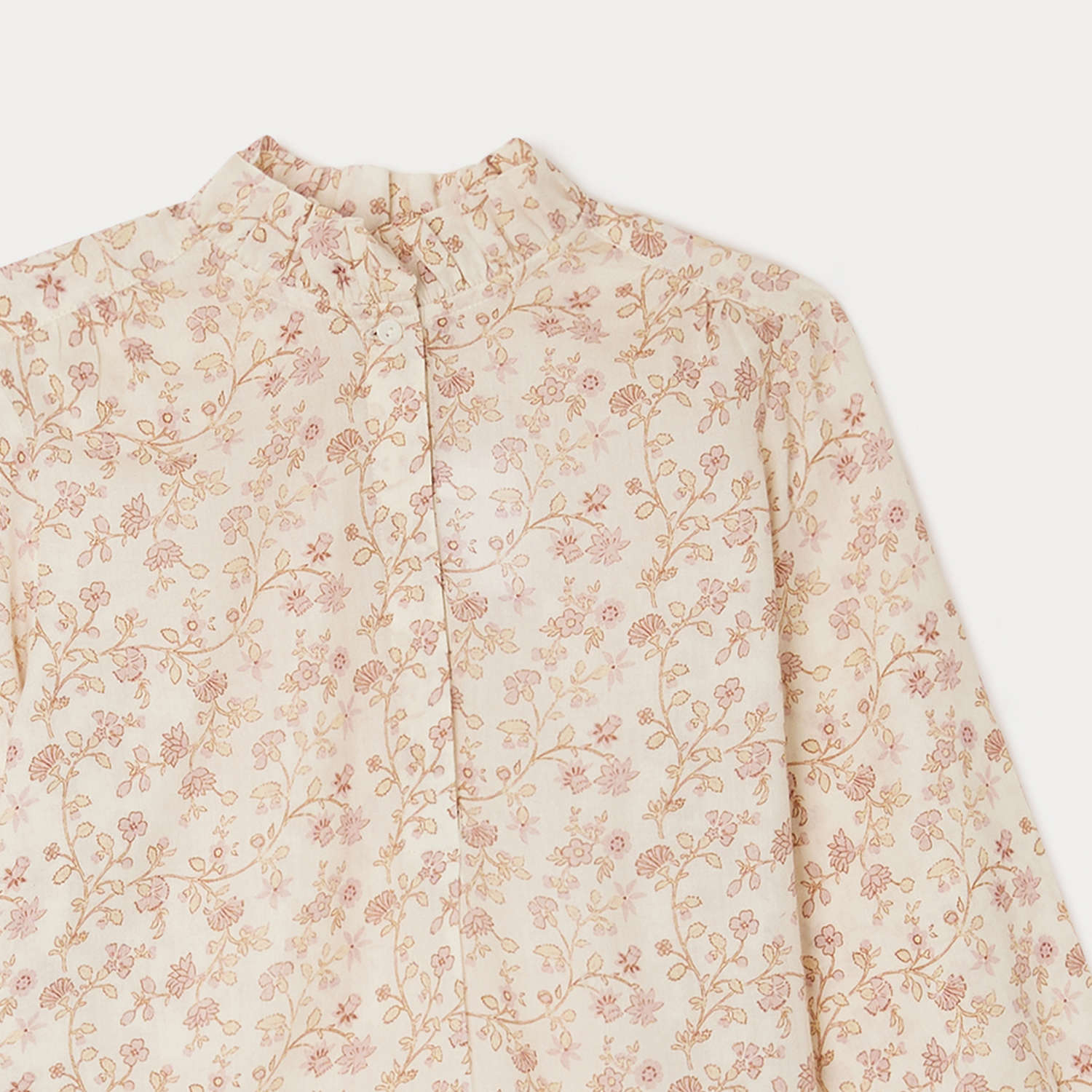 Girls Pink Floral Cotton Shirt