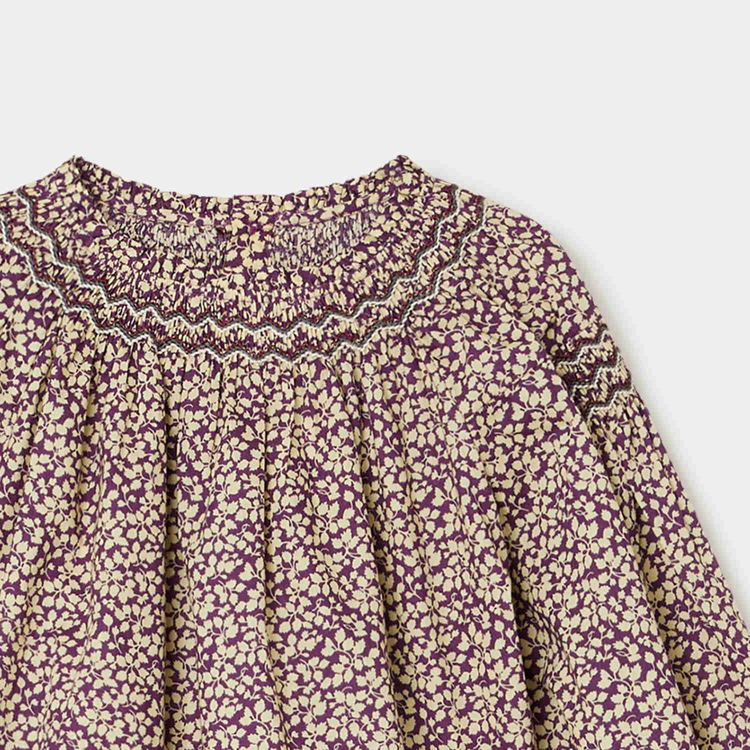 Girls Purple Floral Cotton Top
