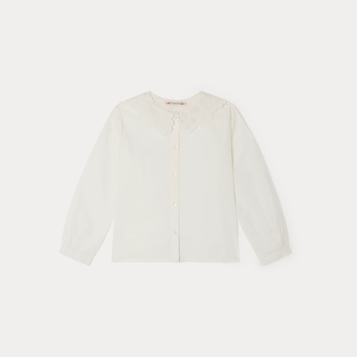 Girls White Cotton Shirt