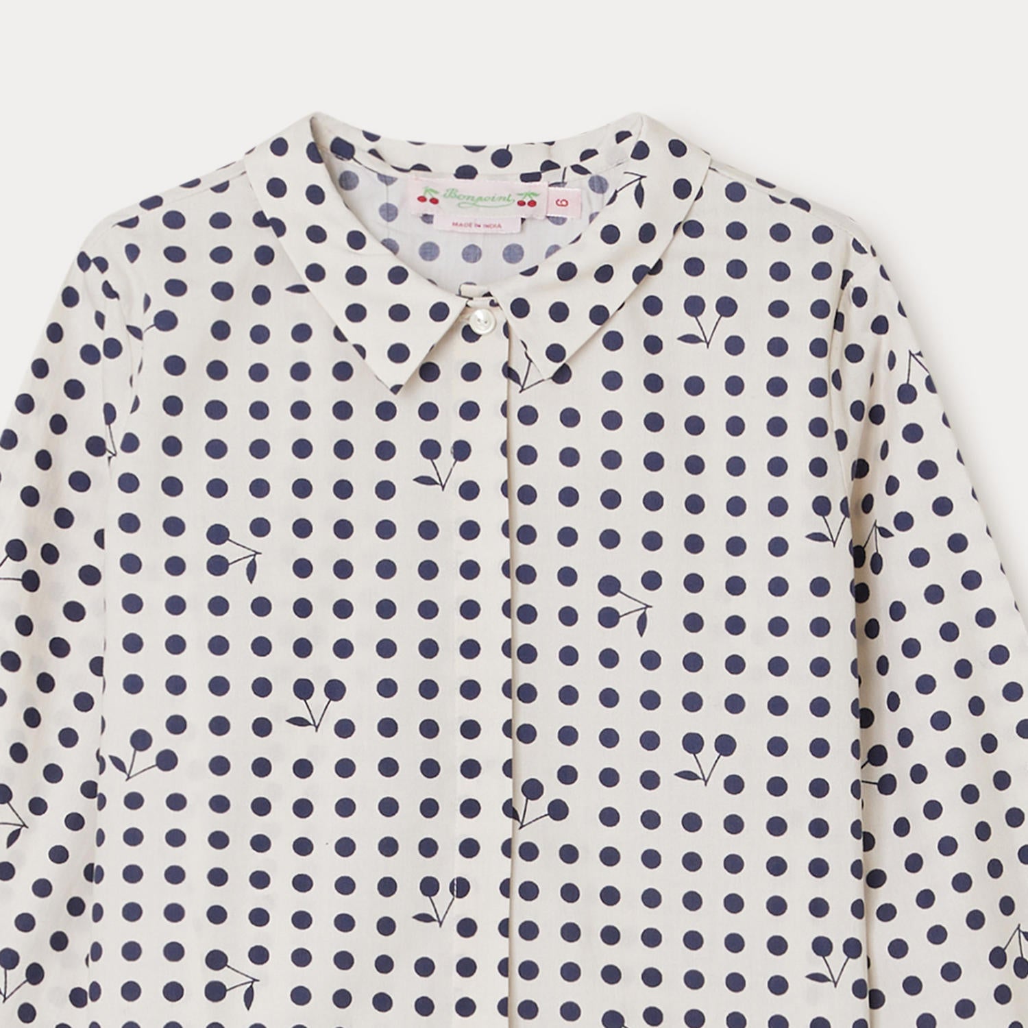 Girls White Logo Cotton Shirt