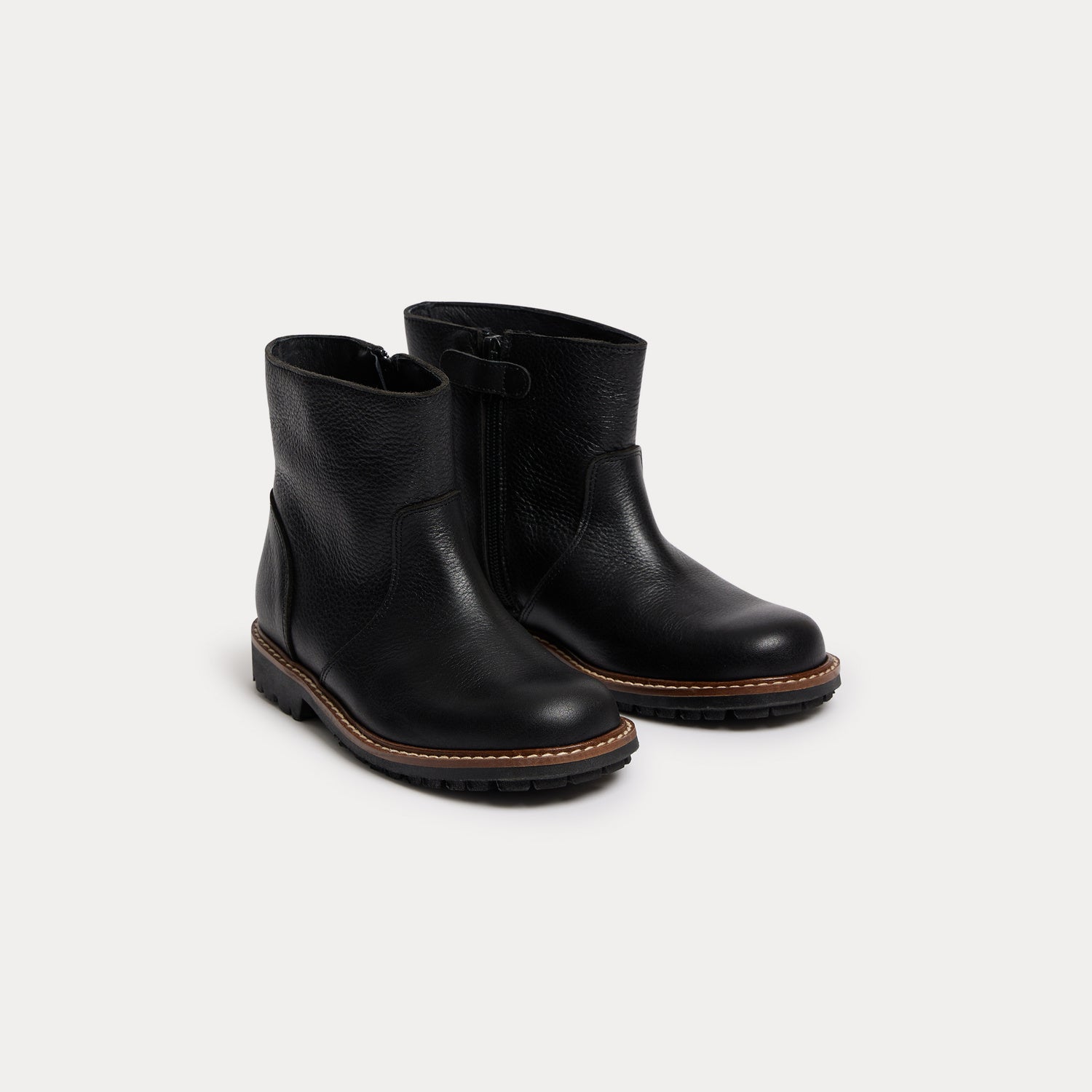 Boys & Girls Black Calf Short Boots