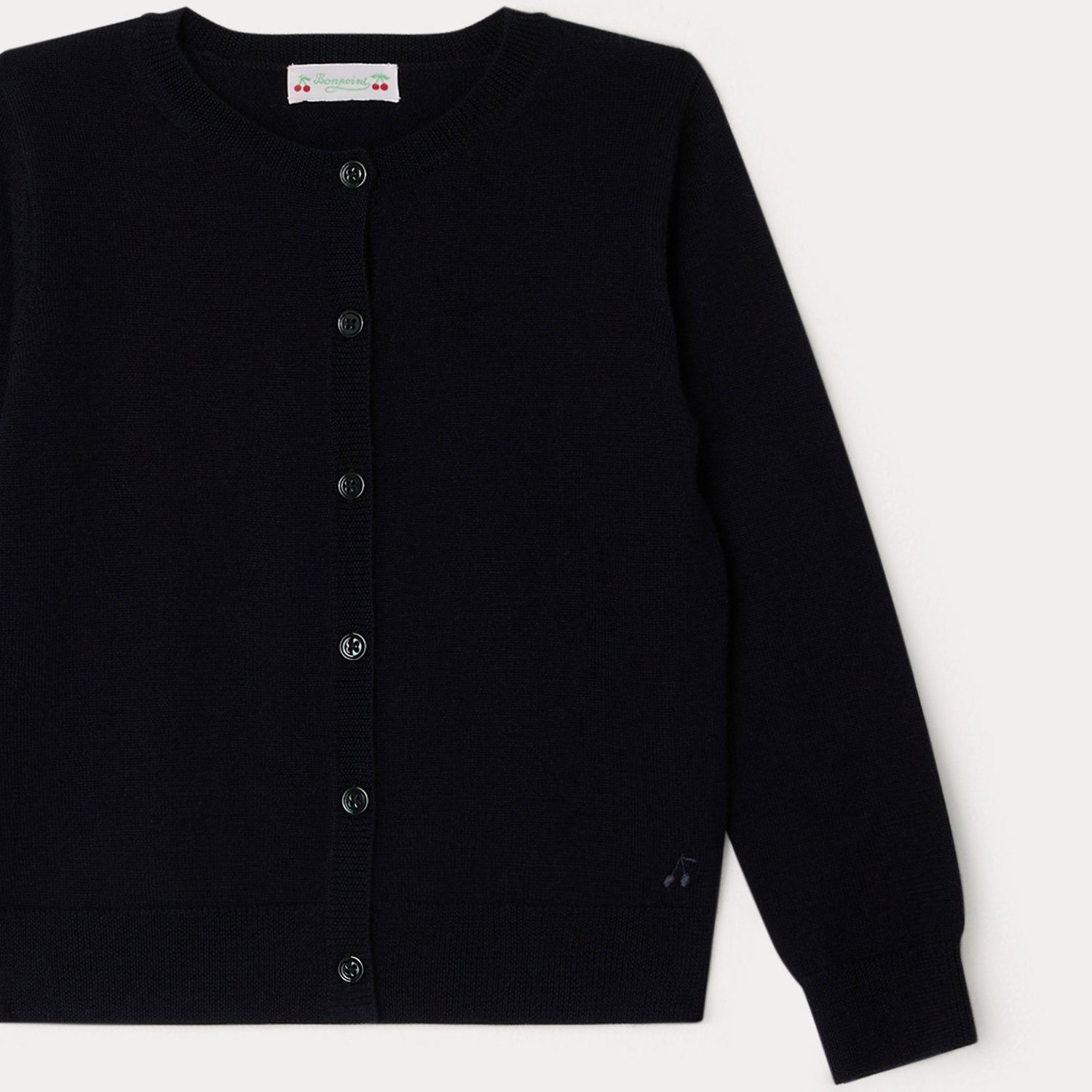 Girls Navy Wool Cardigan