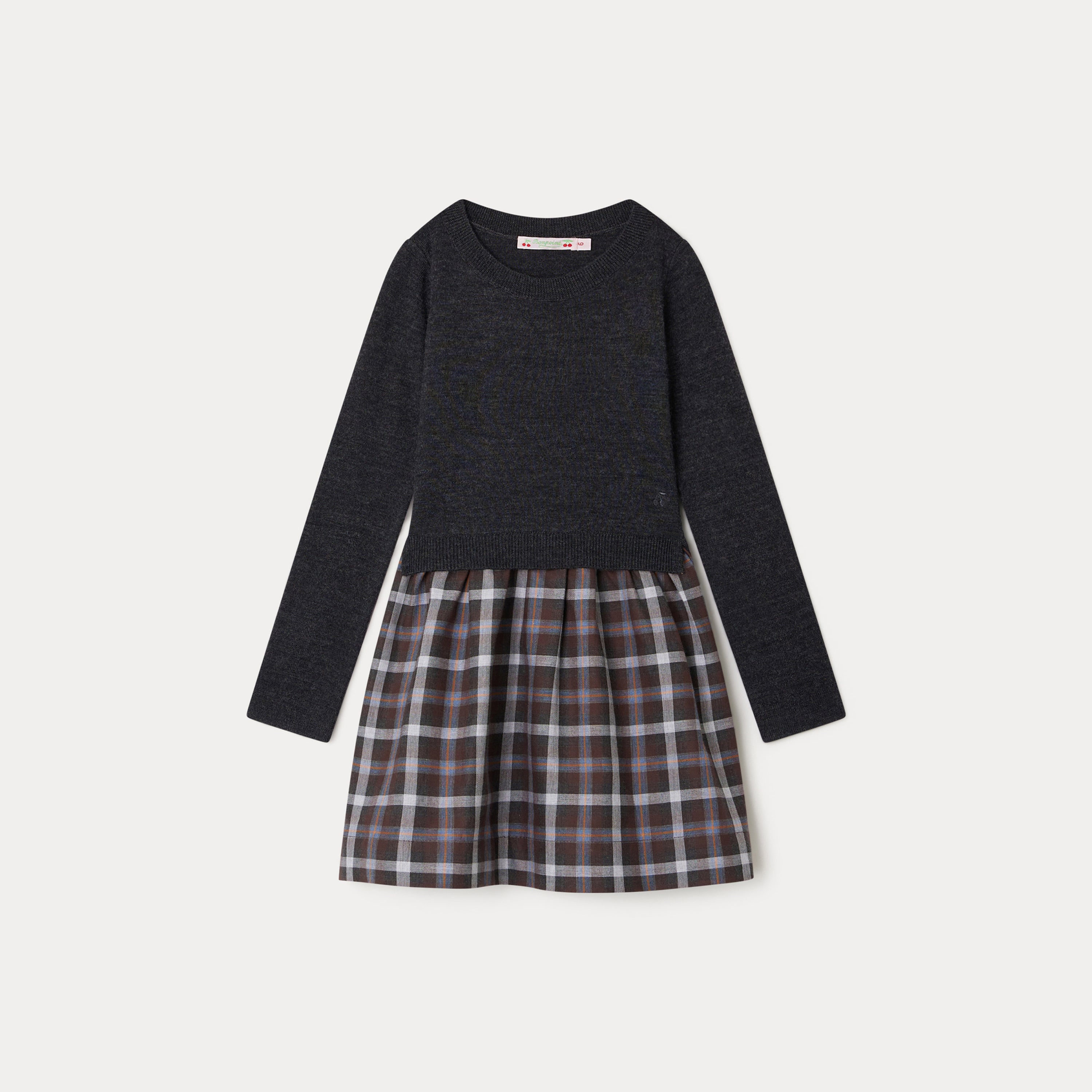 Girls Dark Grey Wool Dress