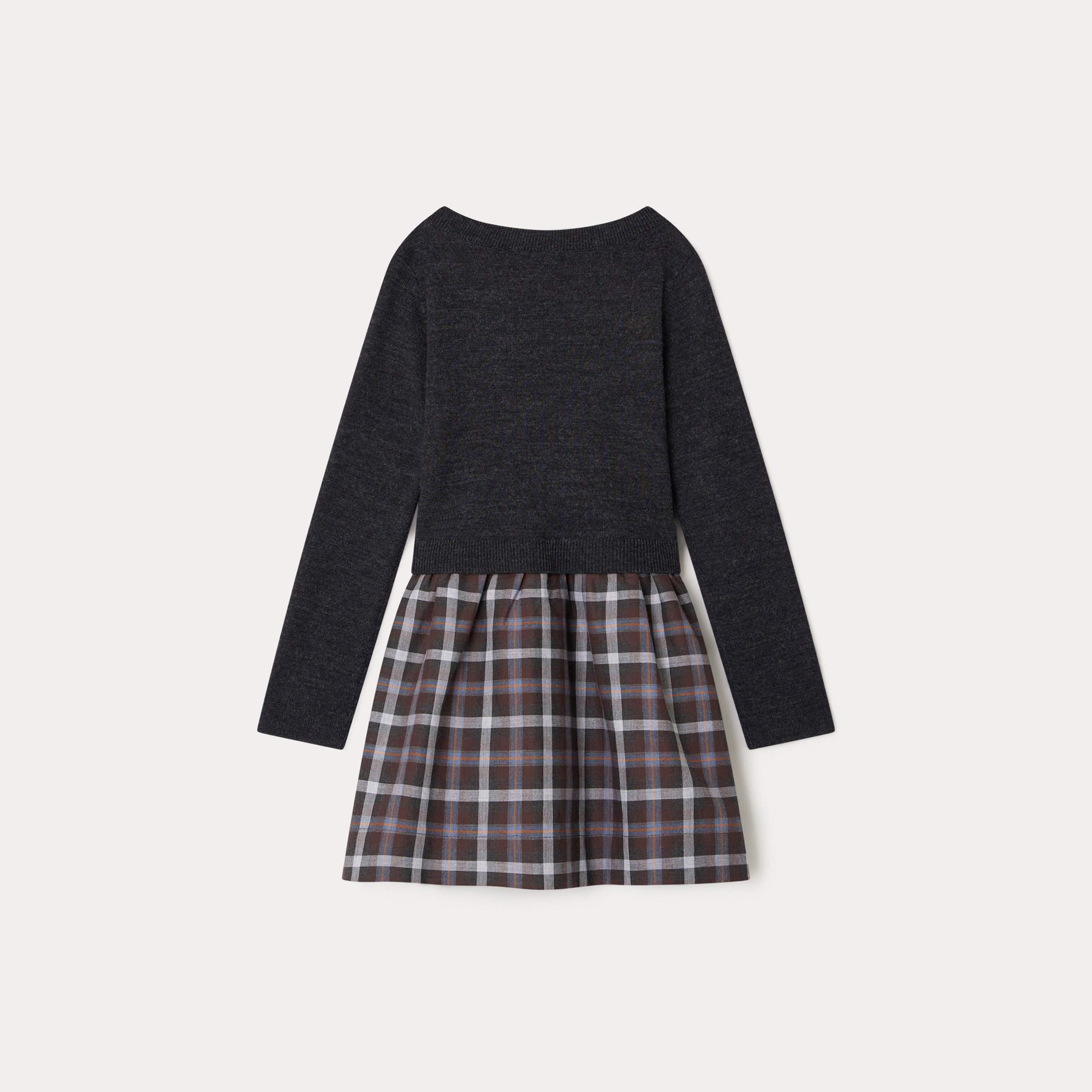 Girls Dark Grey Wool Dress