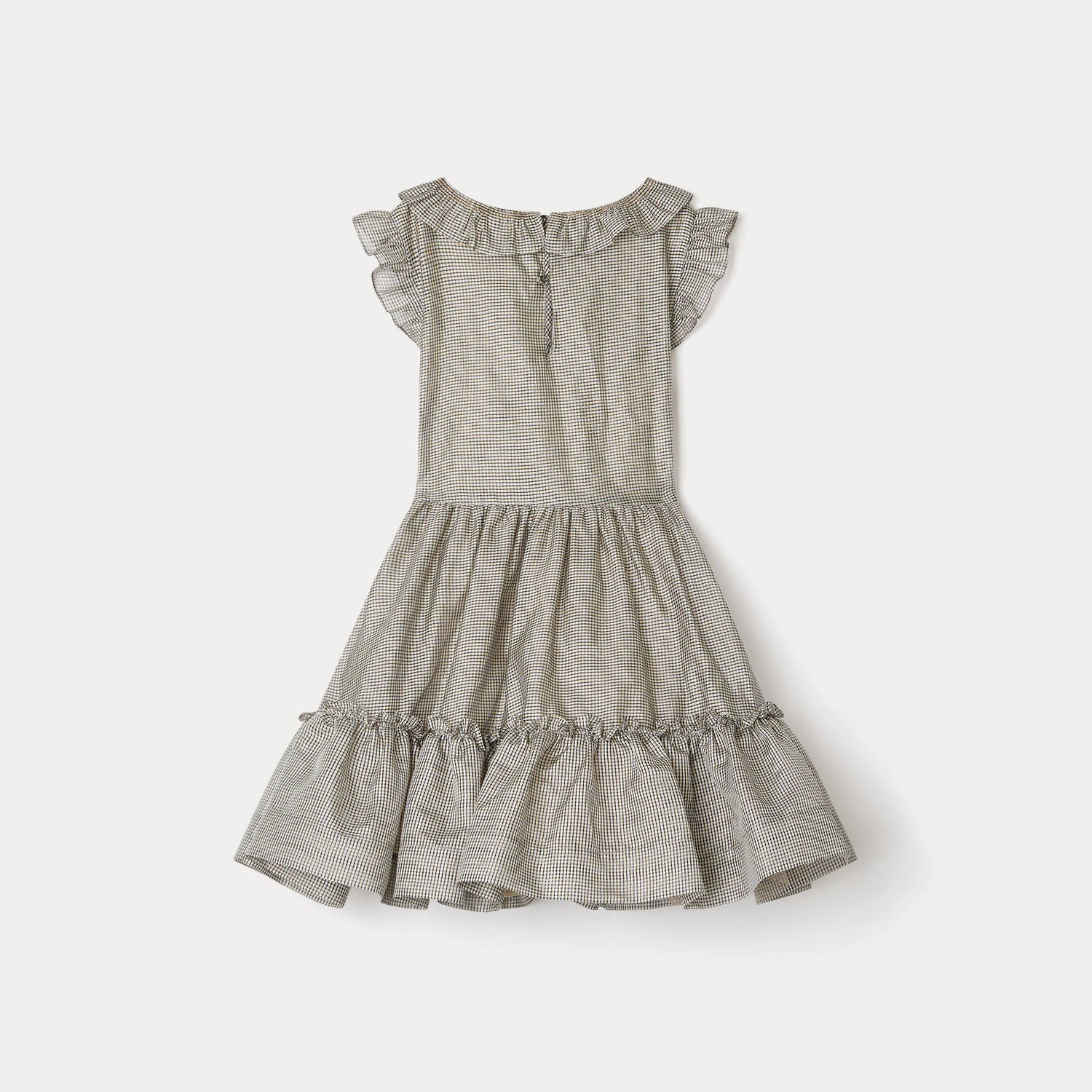 Girls Silver Check Dress