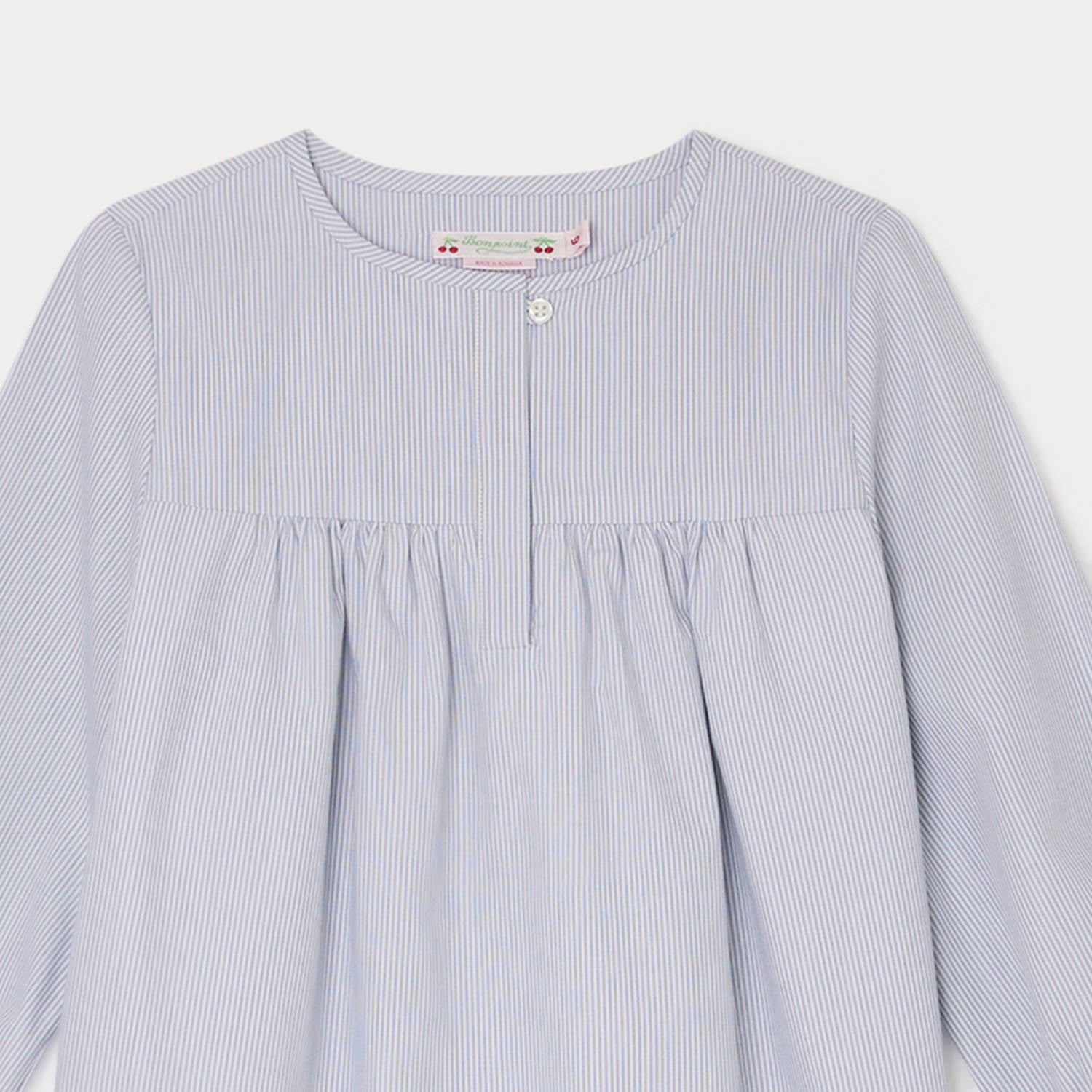 Girls Blue Stripes Cotton Dress